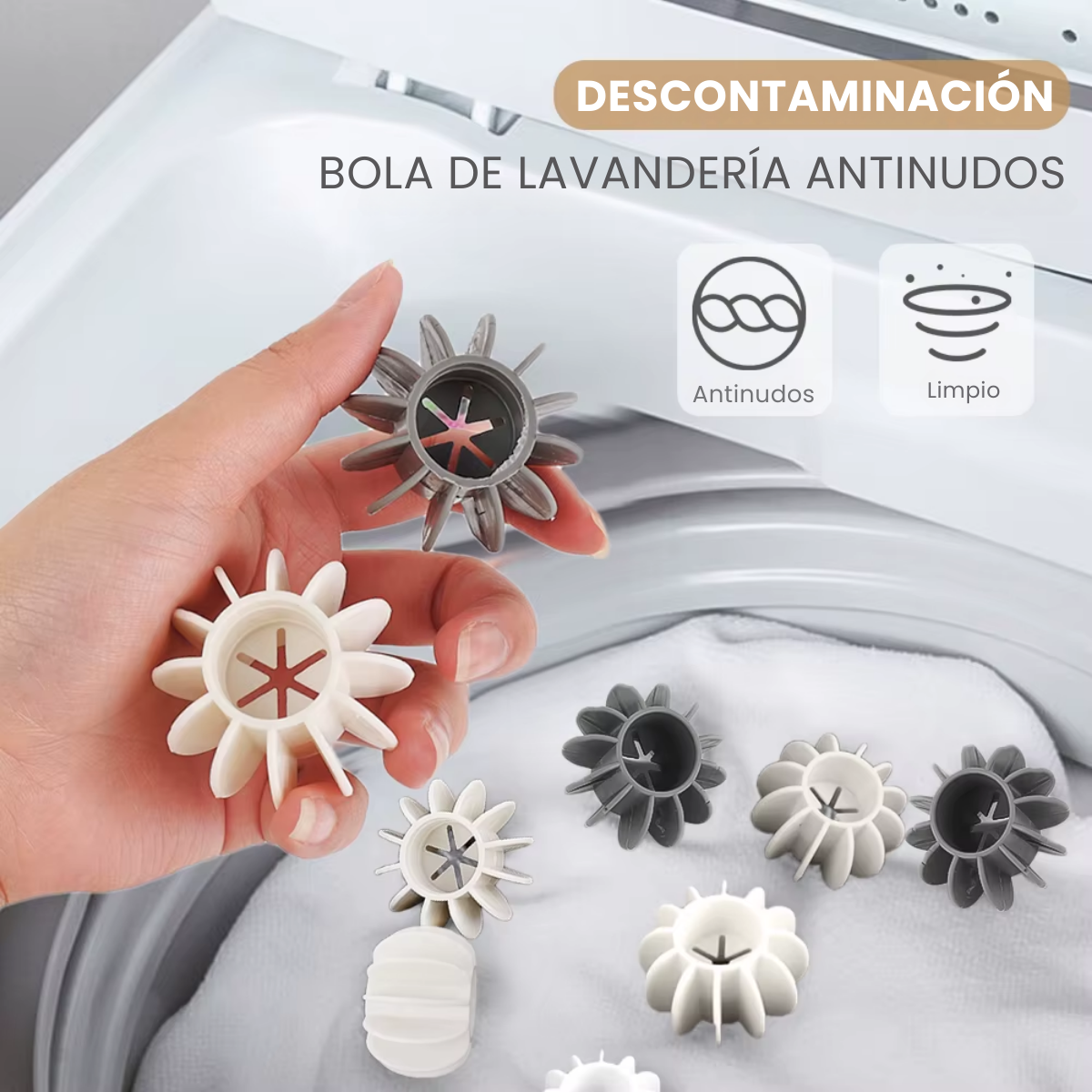 Foto 5 pulgar | Bolas Anti-enredo para Lavadora y Secadora 12 Piezas