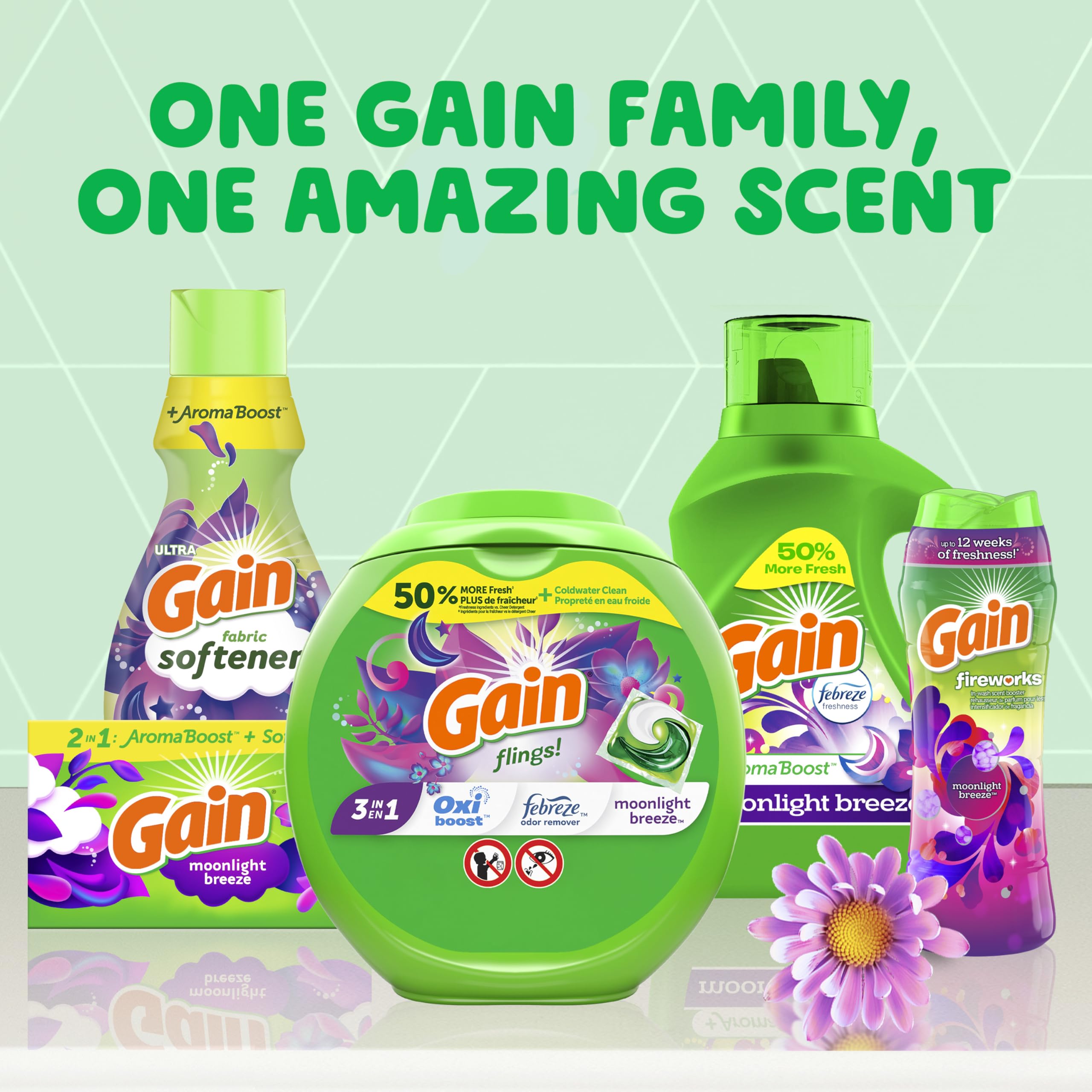 Foto 7 | Detergente Para Ropa Gain Moonlight Breeze Scent  1 92 L  45 Cargas - Venta Internacional.