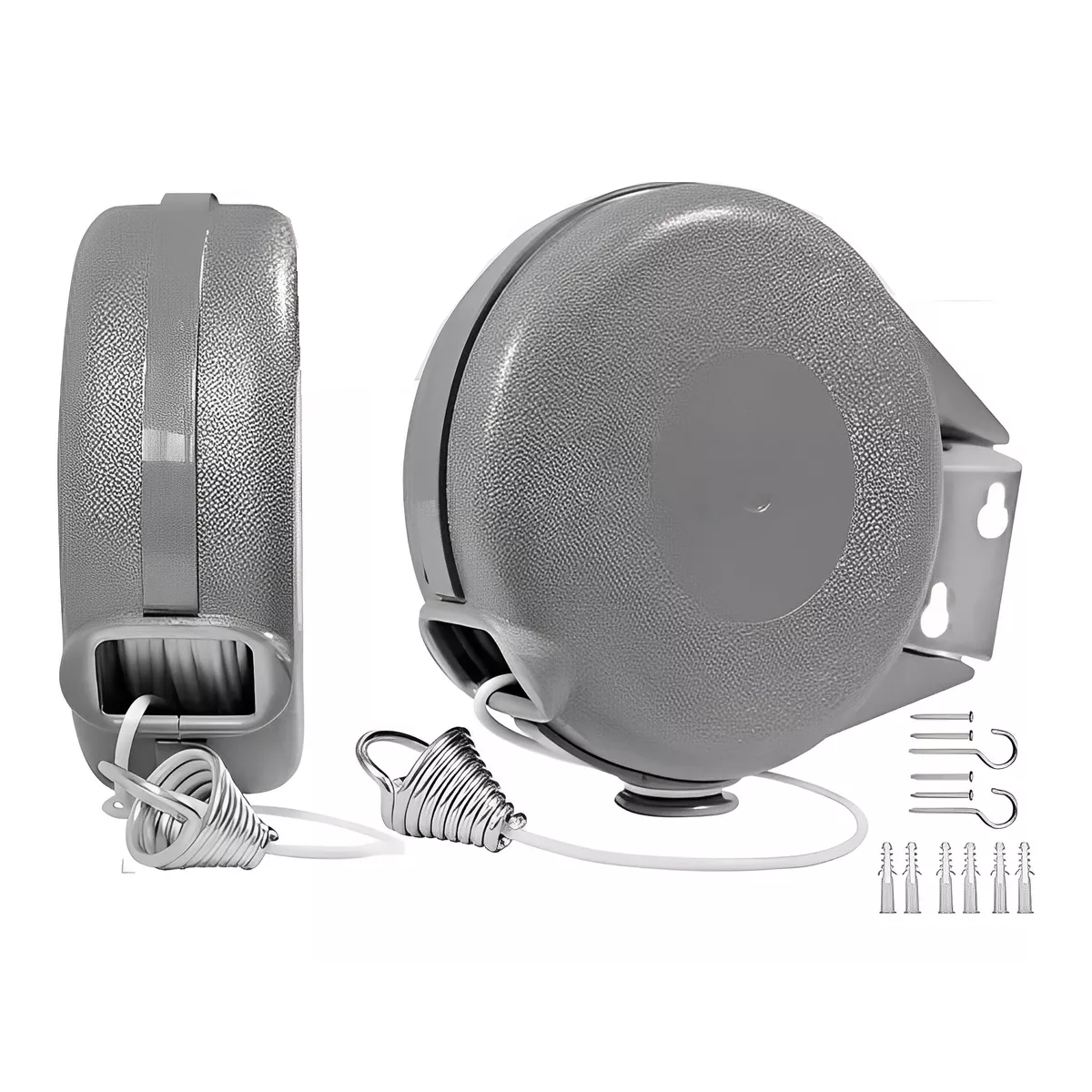 Foto 2 pulgar | 2 Tendedero Retráctil Plegable Para Interior Y Exterior 24m Eo Safe Imports Esi-15045 Gris