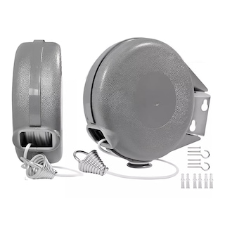 Foto 1 | 2 Tendedero Retráctil Plegable Para Interior Y Exterior 24m Eo Safe Imports Esi-15045 Gris