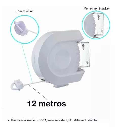 Foto 3 | Tendedero Retráctil para Interiores y Exteriores 2 piezas