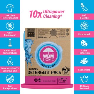 Foto 5 | Detergente En Cápsulas Wbm Home Fresh & Clear, 128 Unidades - Venta Internacional.
