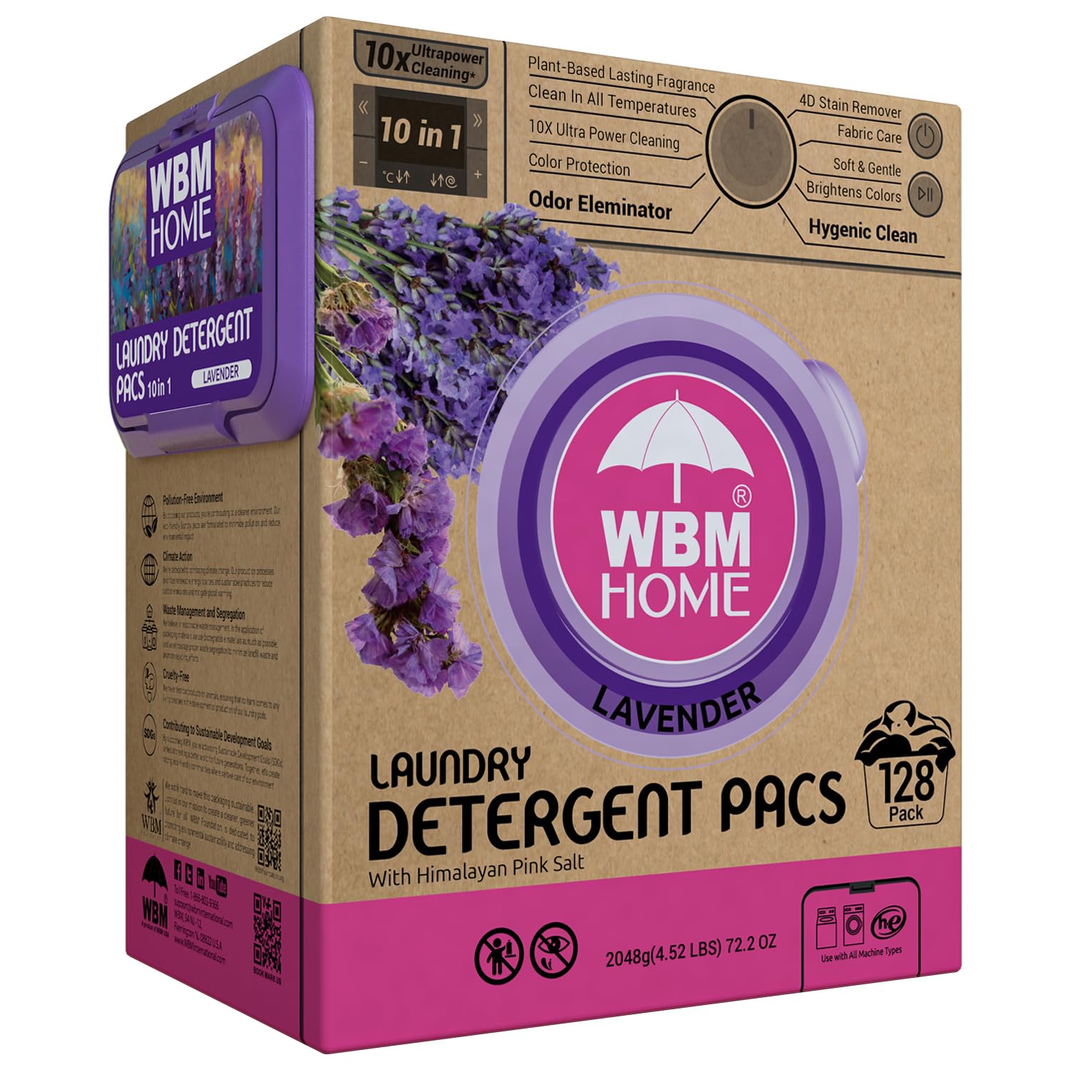 Foto 1 | Detergente de Ropa WBM Home de 128 Paquetes-Venta Internacional