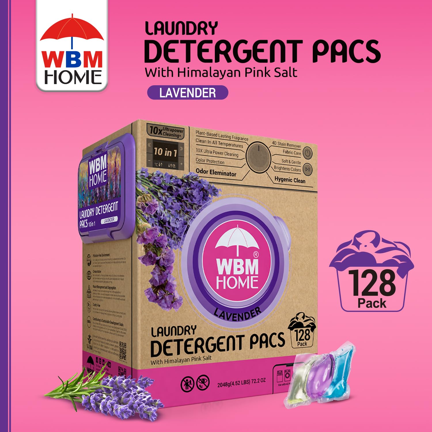 Foto 3 pulgar | Detergente de Ropa WBM Home de 128 Paquetes-Venta Internacional