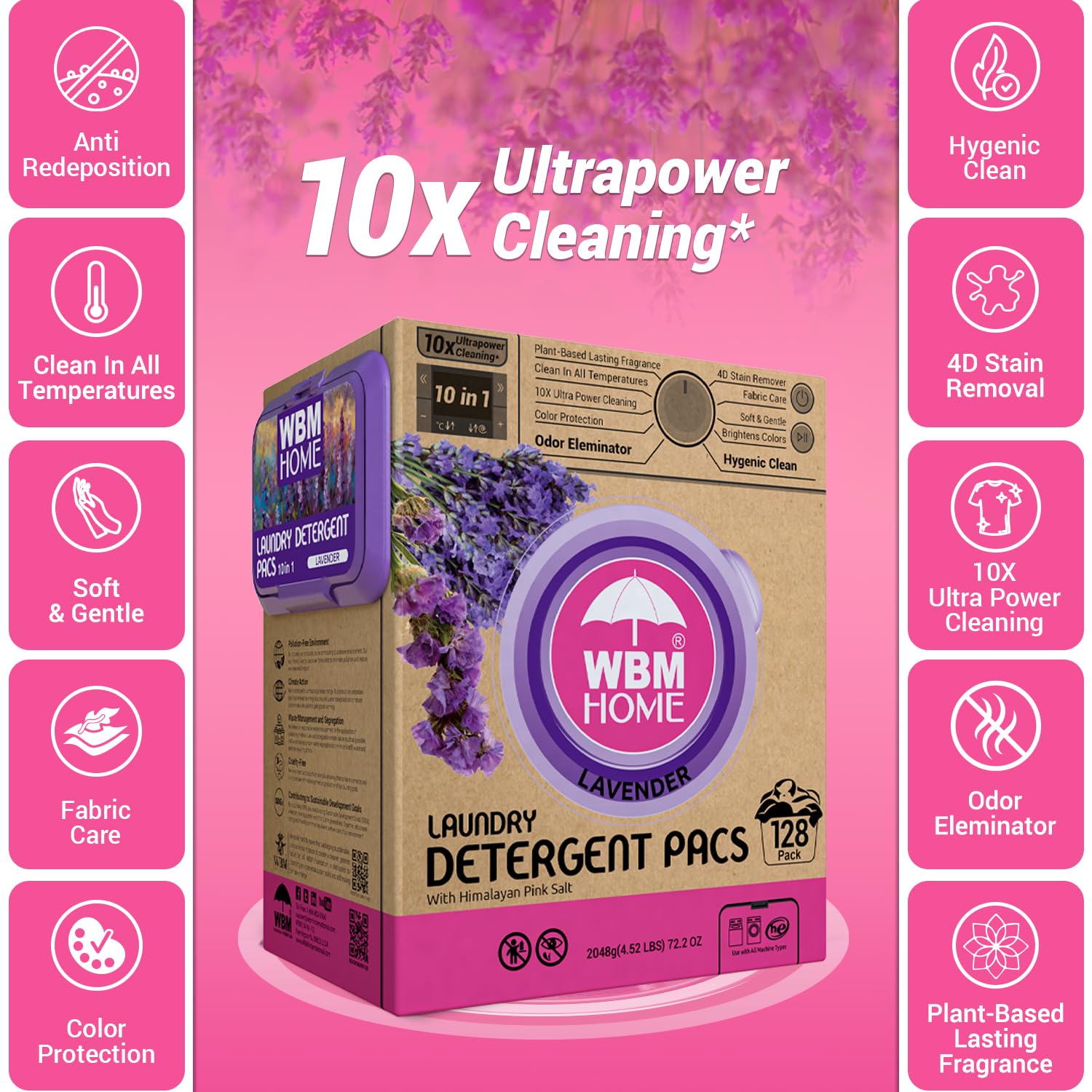 Foto 4 pulgar | Detergente de Ropa WBM Home de 128 Paquetes-Venta Internacional