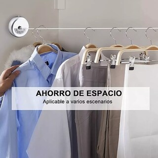 Foto 4 | 2pcs Tendedero De Ropa Retráctil Carrete Belug Plata Brillante