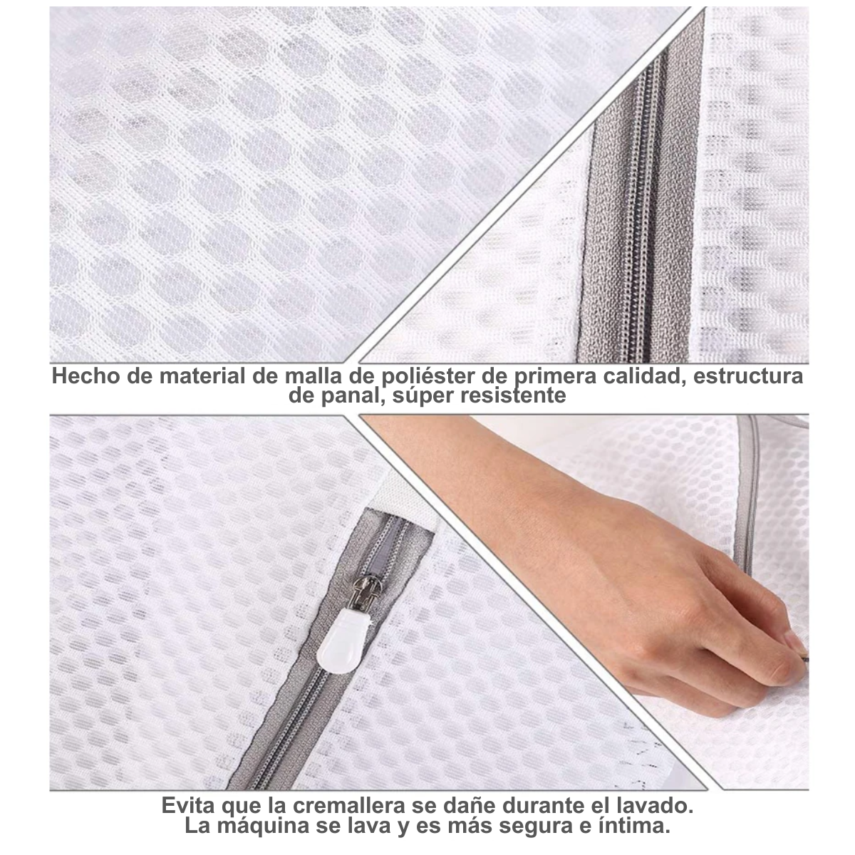 Foto 4 | Set 3 Bolsa Lavar Ropa Blanco Malla Transpirable Lavadora