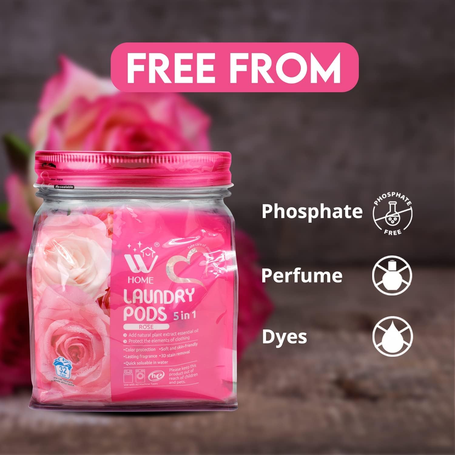 Foto 4 pulgar | Detergente Para Ropa En Cápsulas Wbm Home 5 En 1 Ultra Concentrate 32 - Venta Internacional.