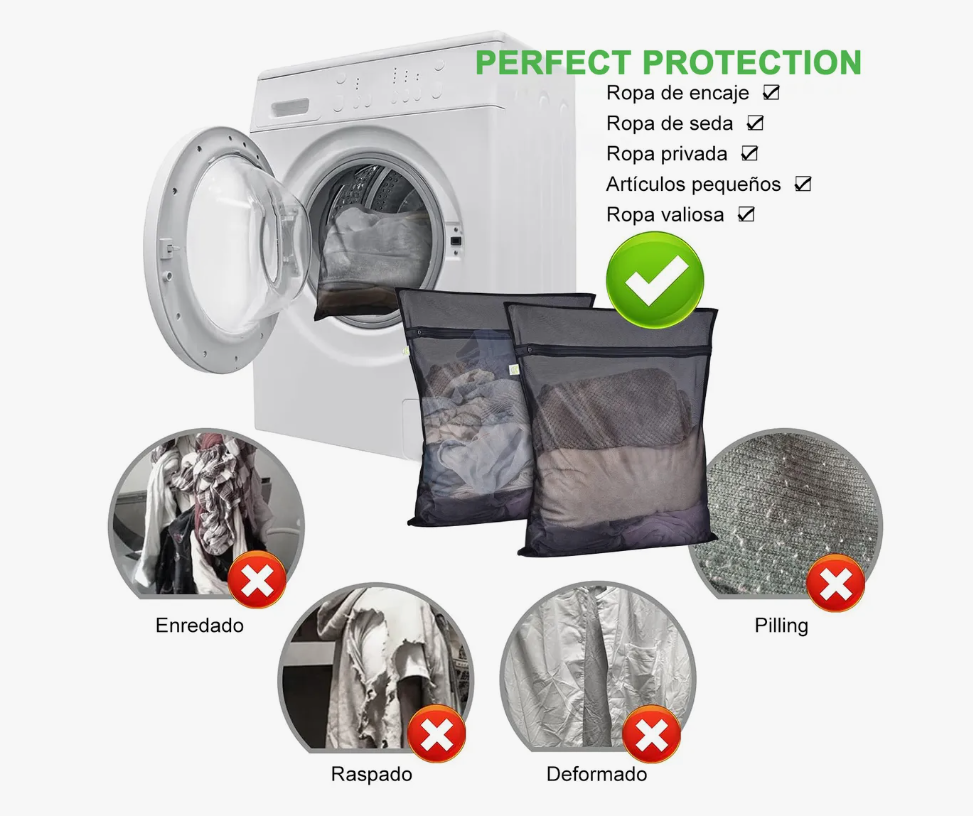 Foto 6 pulgar | Bolsas Lavandería Lencería Ropa Protección Grande Malla 5pcs