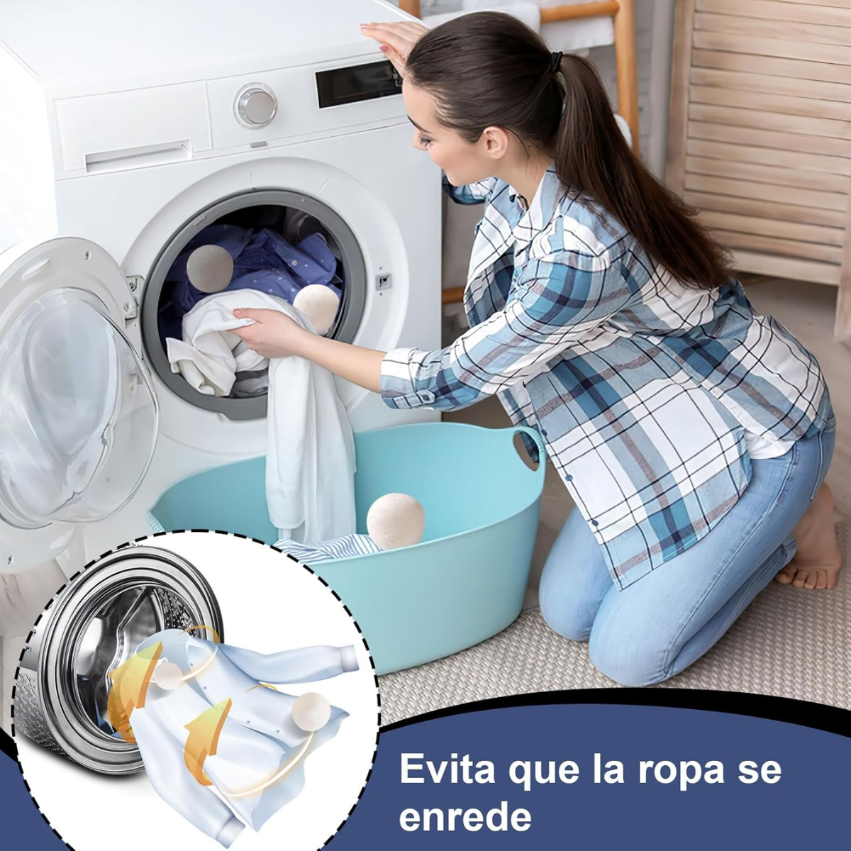 Foto 5 pulgar | 6 Bolas De Lana Lavandería Lavar Y Secar Ropa Reusables
