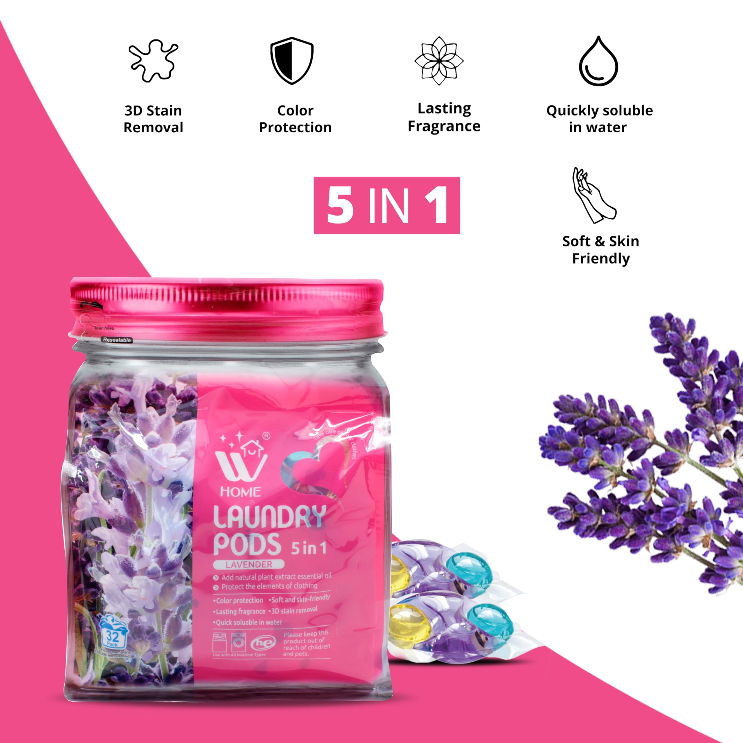 Foto 4 pulgar | Laundry Pods Wbm 3 En 1 Con Suavizante Y Potenciador De Aromas, 96 Unidades - Venta Internacional.
