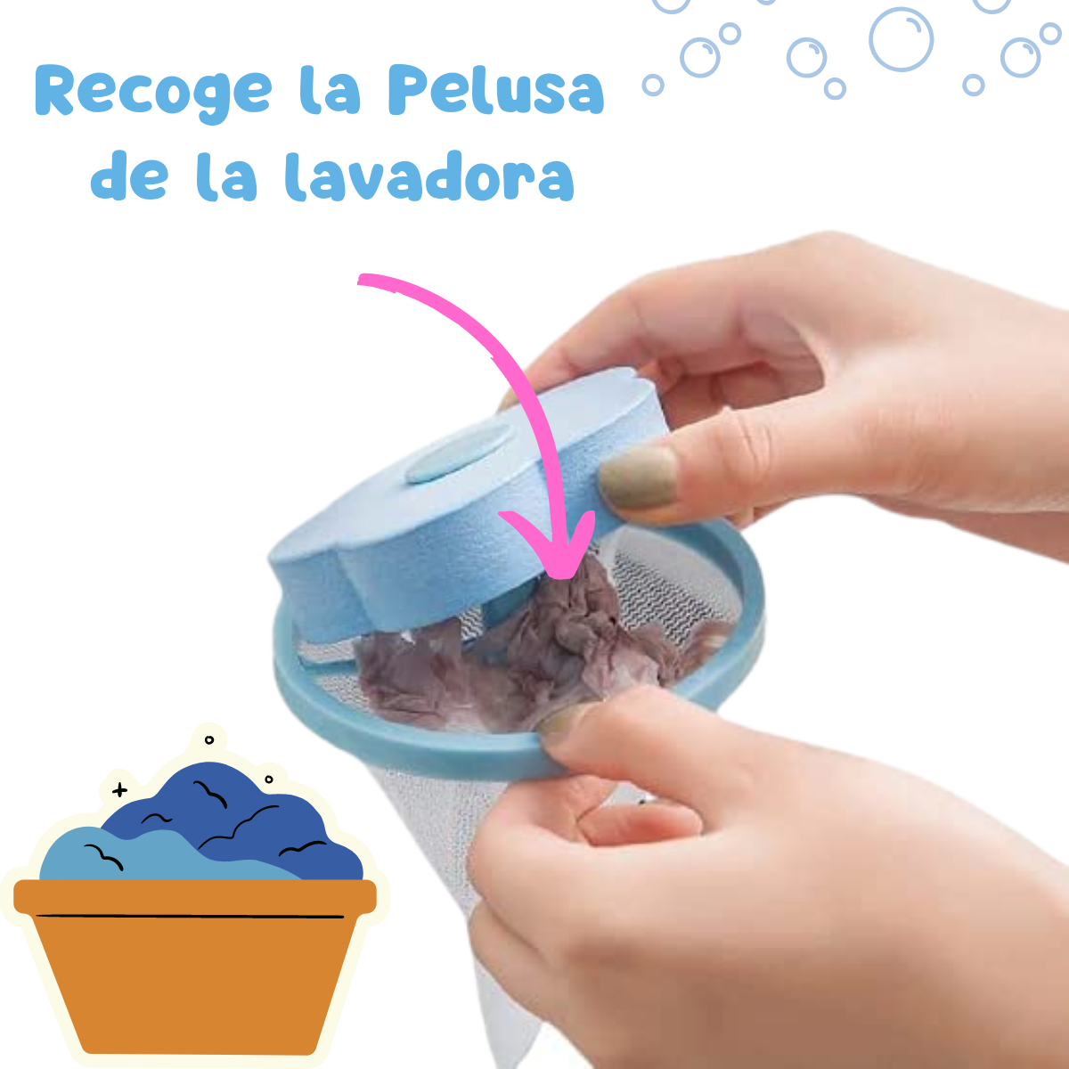 Foto 4 pulgar | Filtro Flotante Malla Atrapa Pelusa Pelo Lavadora Red 10pz