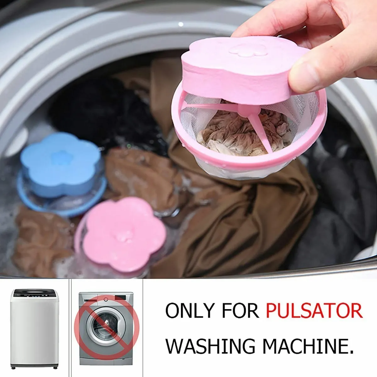 Foto 5 pulgar | Filtro Flotante Malla Atrapa Pelusa Pelo Lavadora Red 10pz