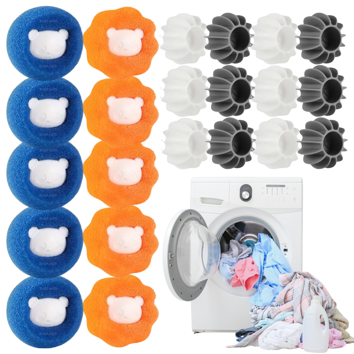 Foto 2 pulgar | 20pz Bolas Lavar Ropa Anti-enredo Para Secadora Lavadora