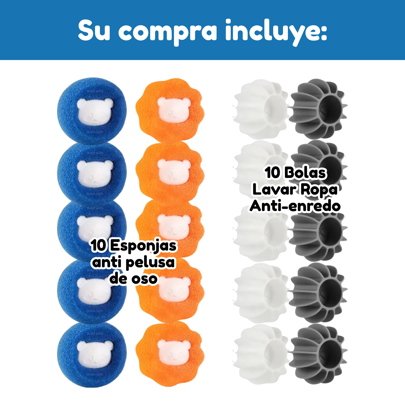 Foto 3 pulgar | 20pz Bolas Lavar Ropa Anti-enredo Para Secadora Lavadora