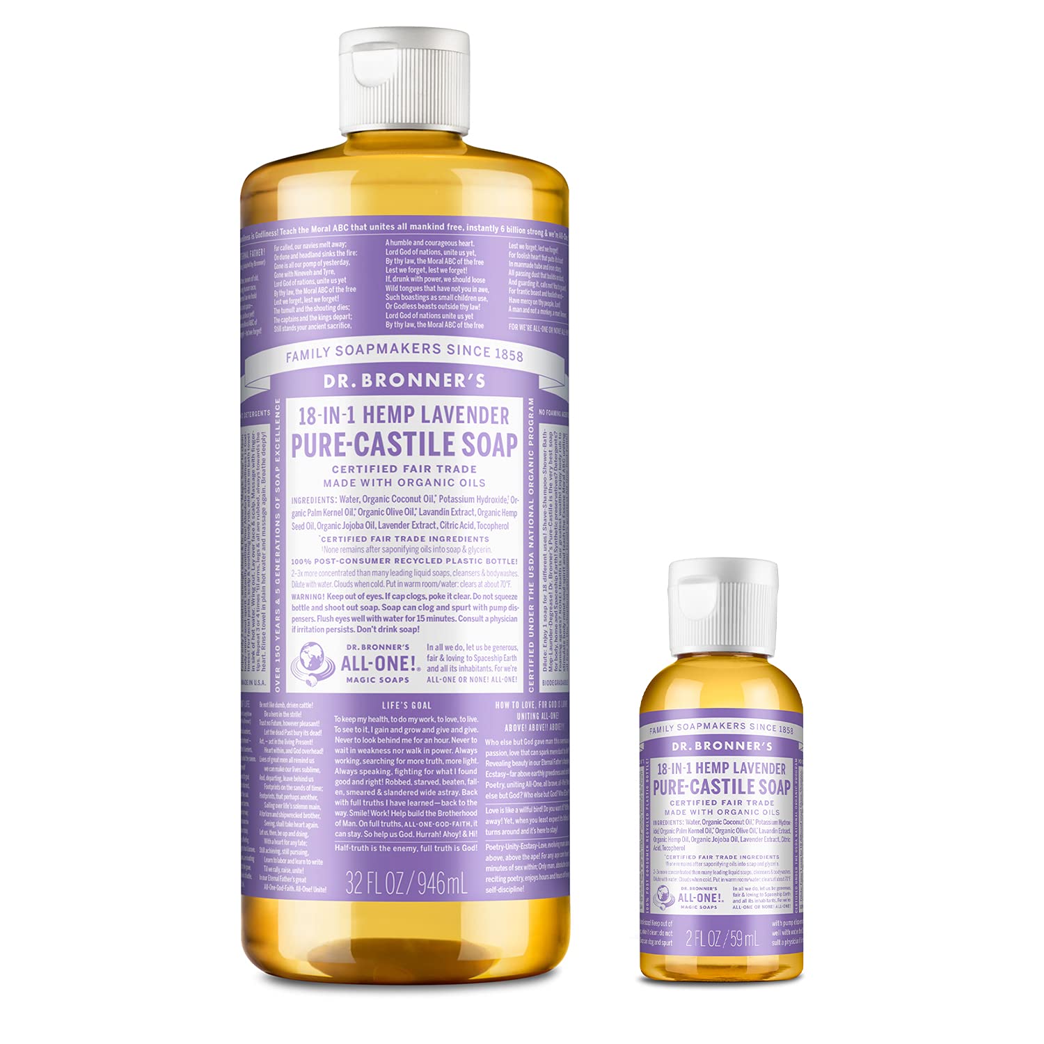 Foto 1 | Jabón Líquido Dr. Bronner's Pure-castile Lavender, Paquete De 946 Ml - Venta Internacional.