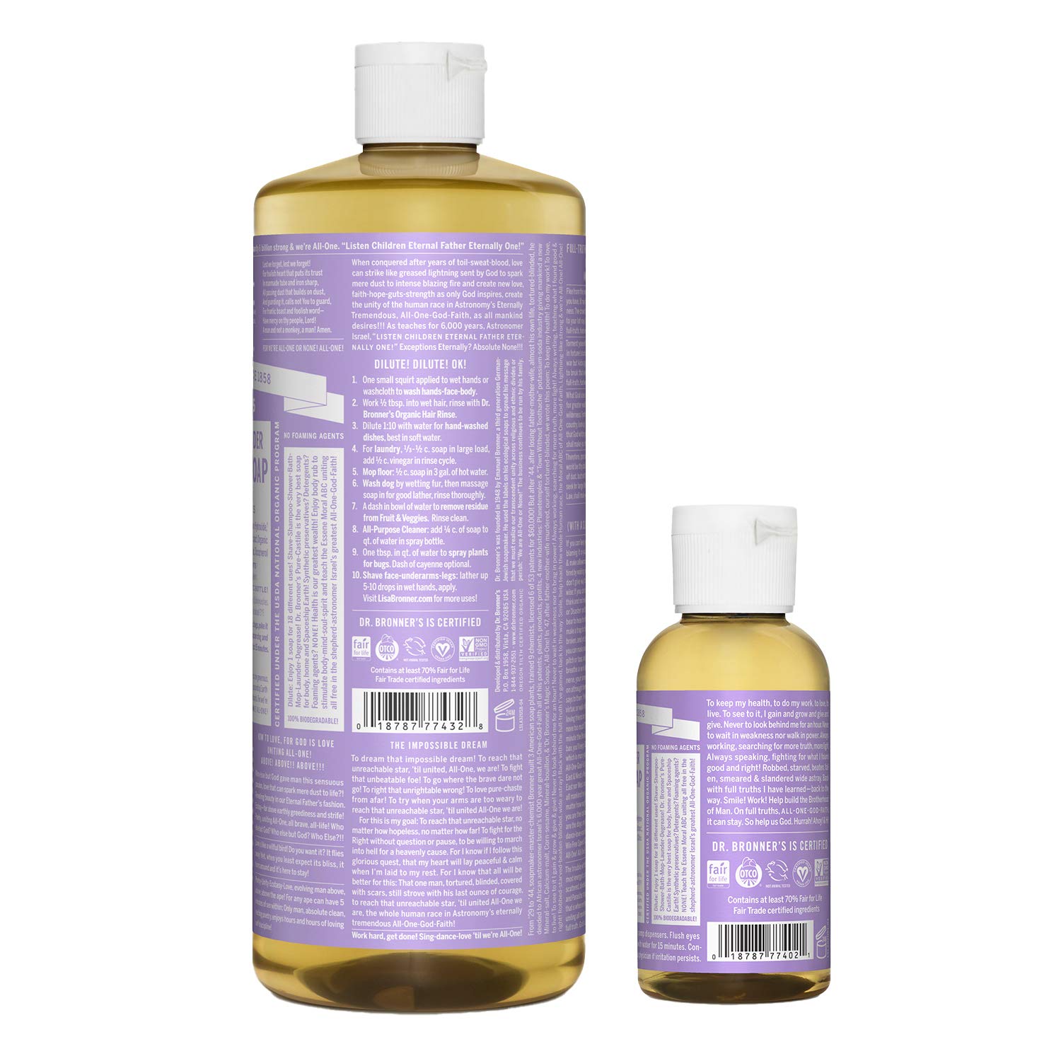 Foto 2 | Jabón Líquido Dr. Bronner's Pure-castile Lavender, Paquete De 946 Ml - Venta Internacional.