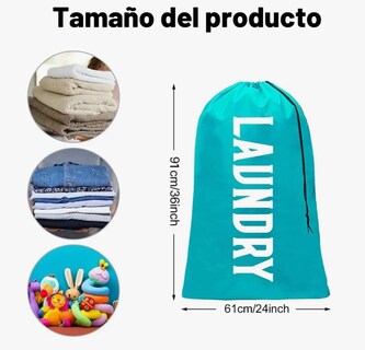 Foto 3 | Bolsa De Almacenamiento De Ropa Sucia Grande Lavandería 3pc