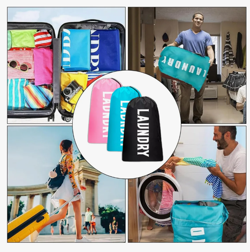 Foto 6 pulgar | Bolsa De Almacenamiento De Ropa Sucia Grande Lavandería 3pc