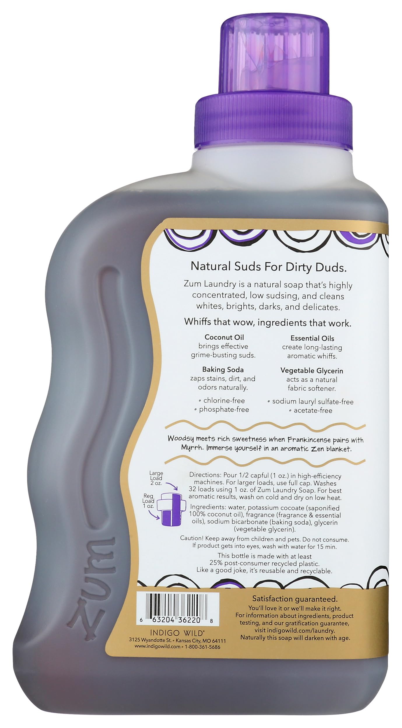Foto 3 pulgar | Jabón De Lavandería Indigo Wild Zum Clean Frankincense Myrrh 960 Ml - Venta Internacional.