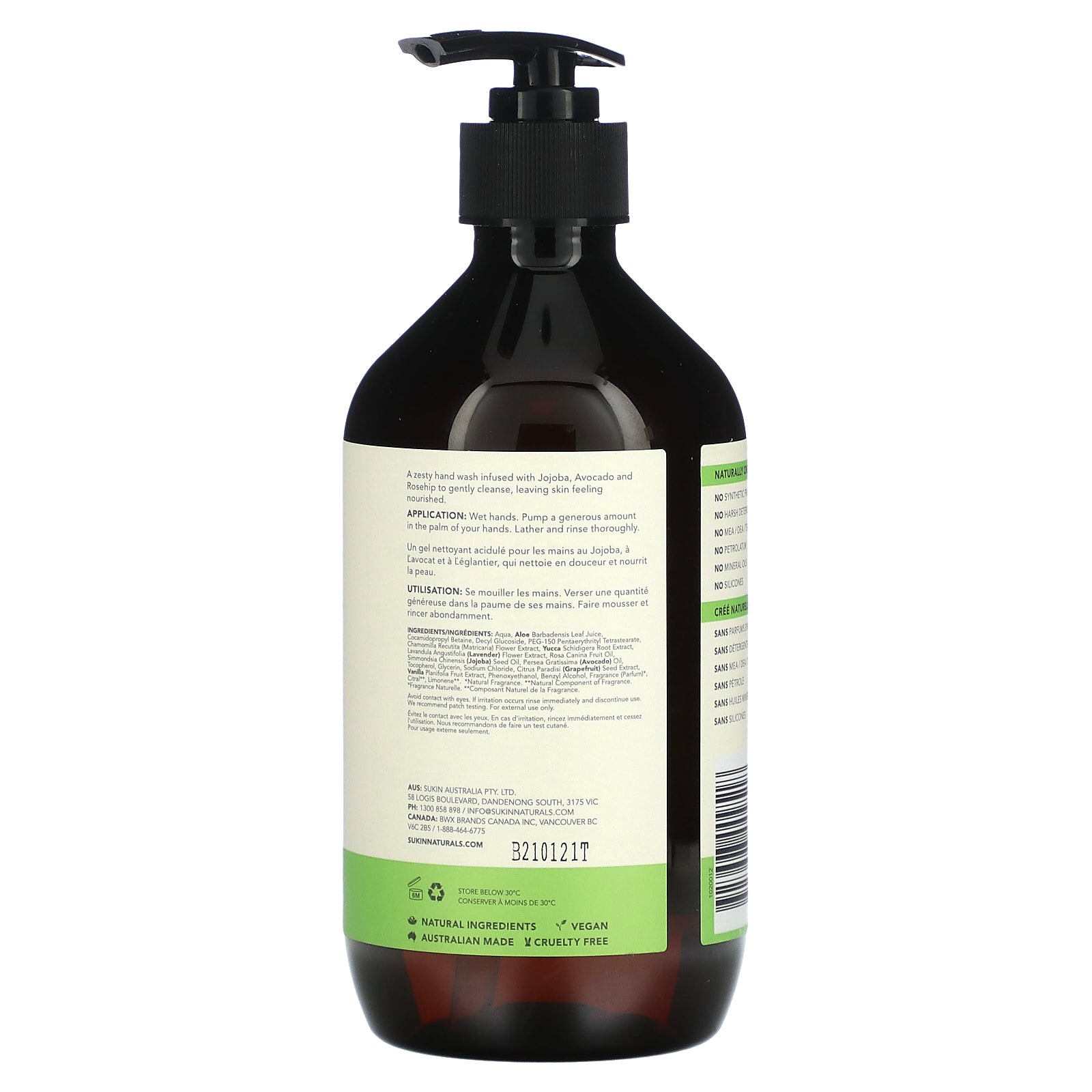 Foto 3 pulgar | Limpiador De Manos Sukin Con Lima Y Coco  500 Ml - Venta Internacional.