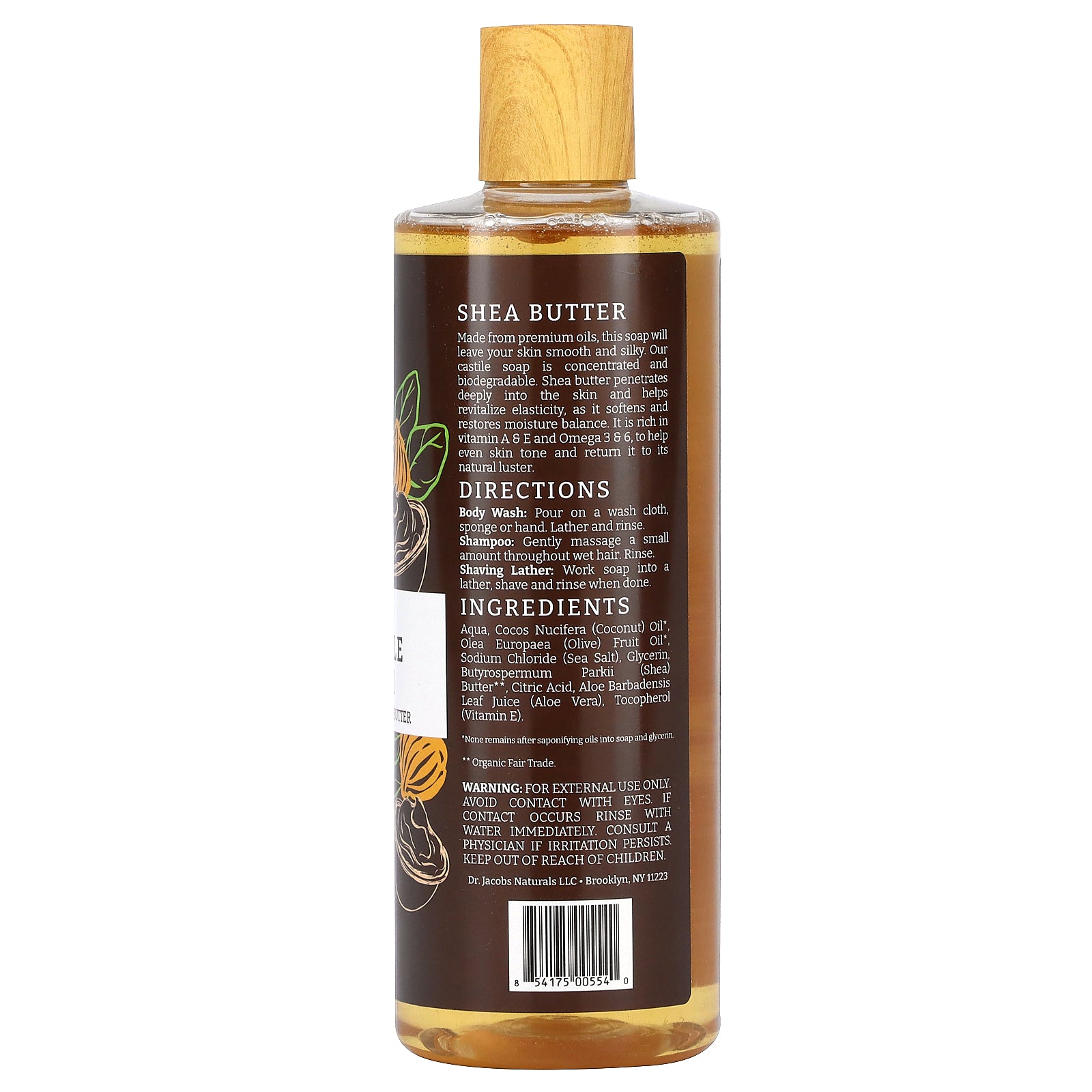 Foto 3 pulgar | Gel De Baño Dr. Jacobs Naturals Rich Castile Con Manteca De Karité 473 Ml - Venta Internacional.