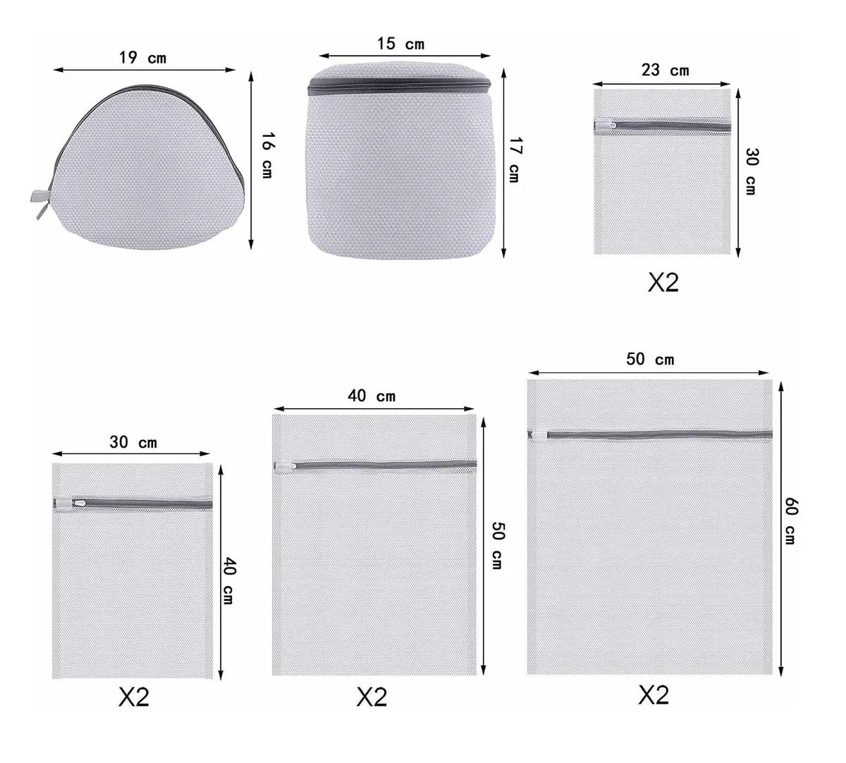 Foto 6 pulgar | Set De 10 Malla Bolsas De Lavandería Para Lavadora Para Ropa