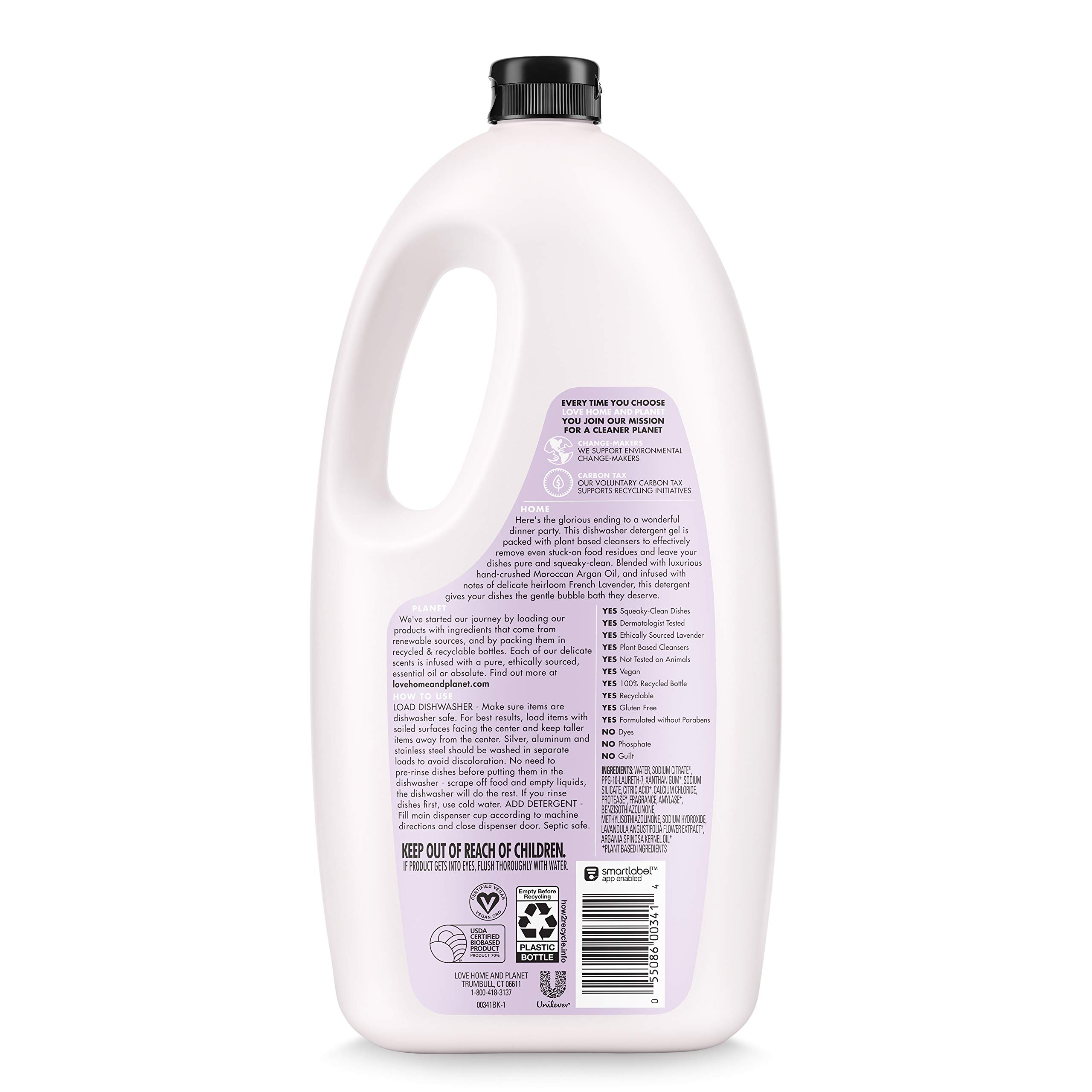 Foto 2 | Detergente Para Lavavajillas Love Home And Planet En Gel Con Aceite De Lavanda Y Argán  1 65 Litros - Venta Internaci