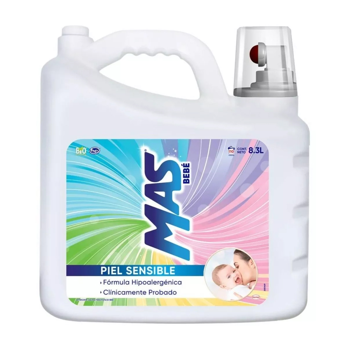 Foto 1 | Detergente Líquido Más Bebé Piel Sensible de 8.3 L