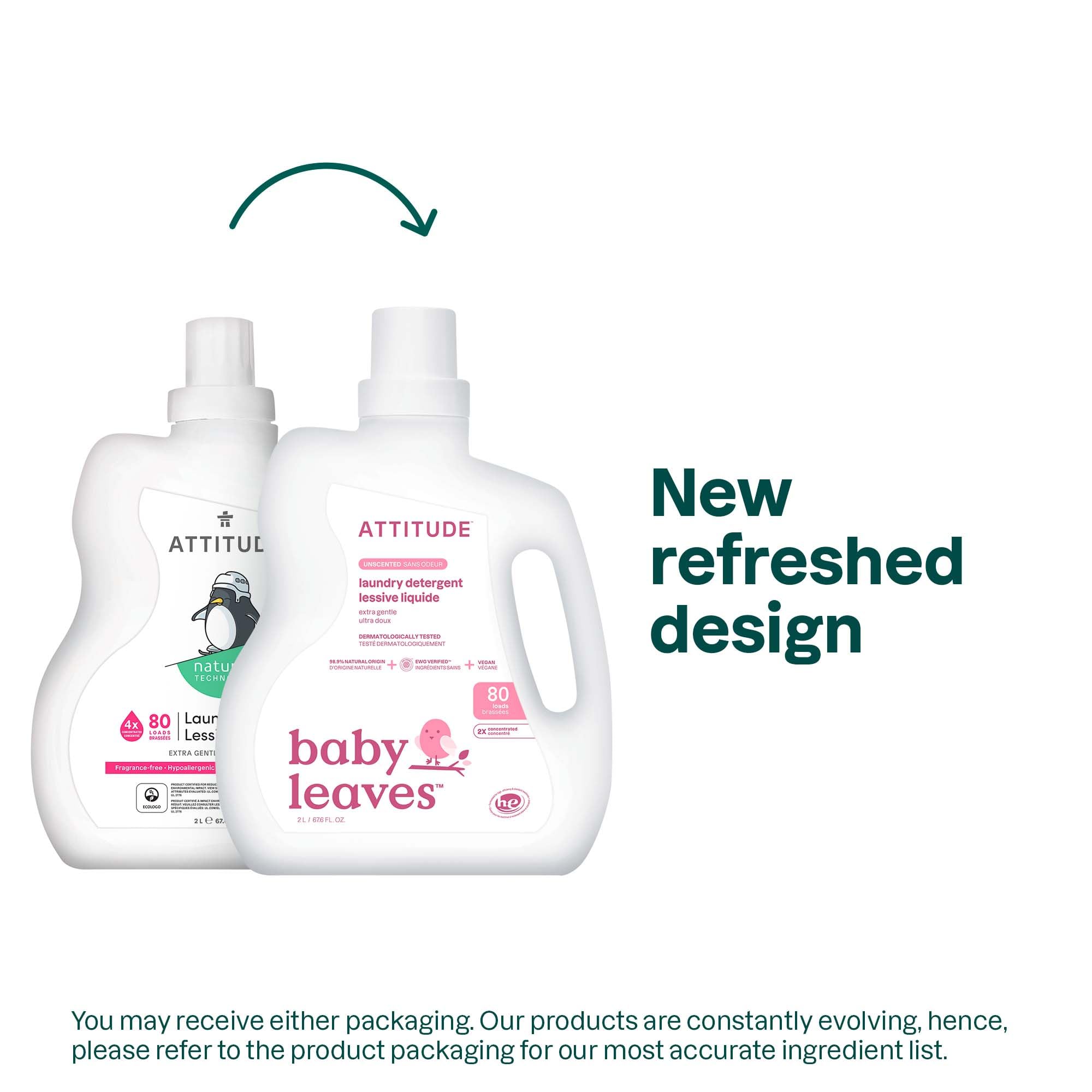 Foto 3 pulgar | Detergente Para Ropa Attitude Baby Liquid, 2 Litros, 80 Cargas, Sin Perfume - Venta Internacional.