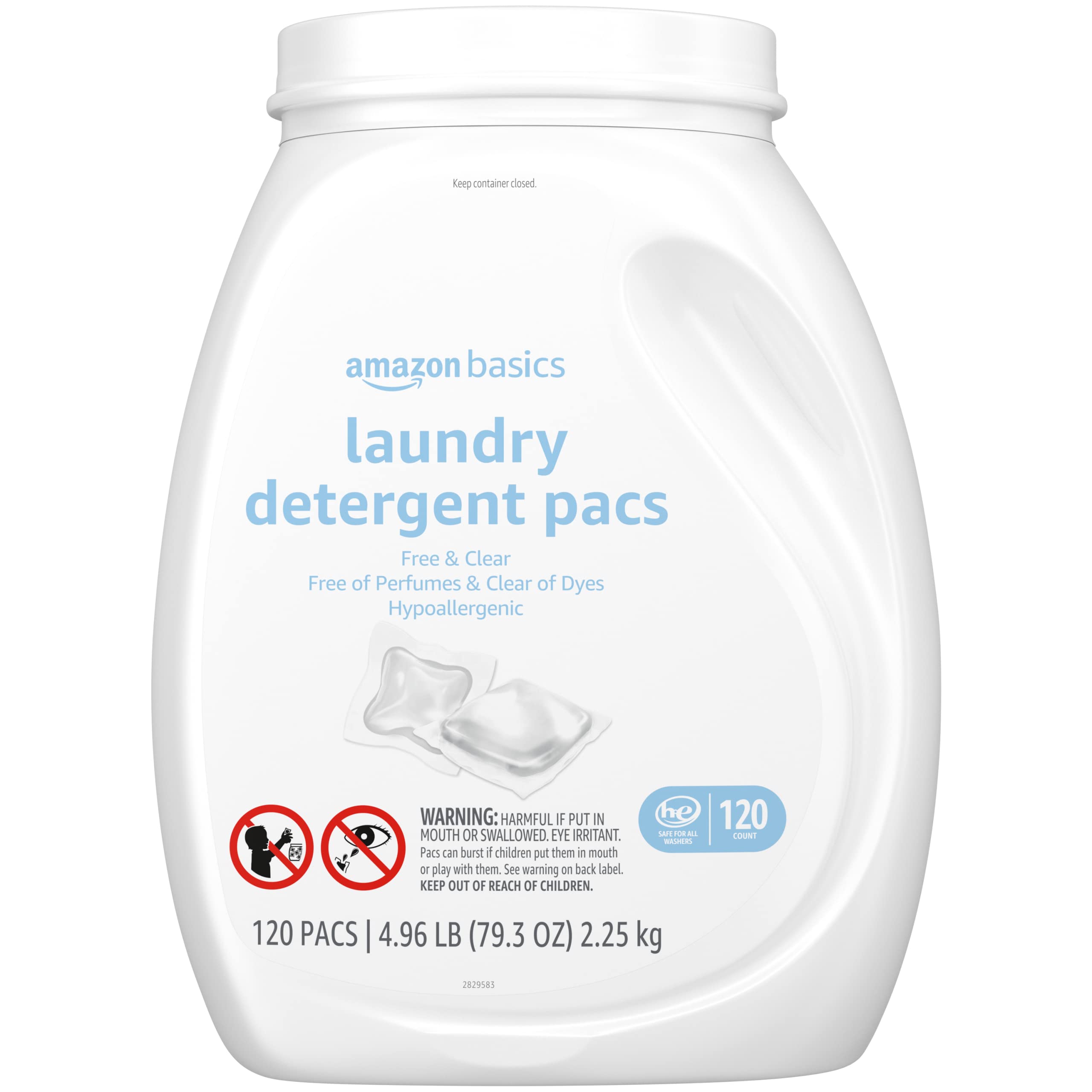 Detergente para Ropa Amazon Basics Hipoalergénico 1 Bote con 120 Piezas - Venta Internacional $798