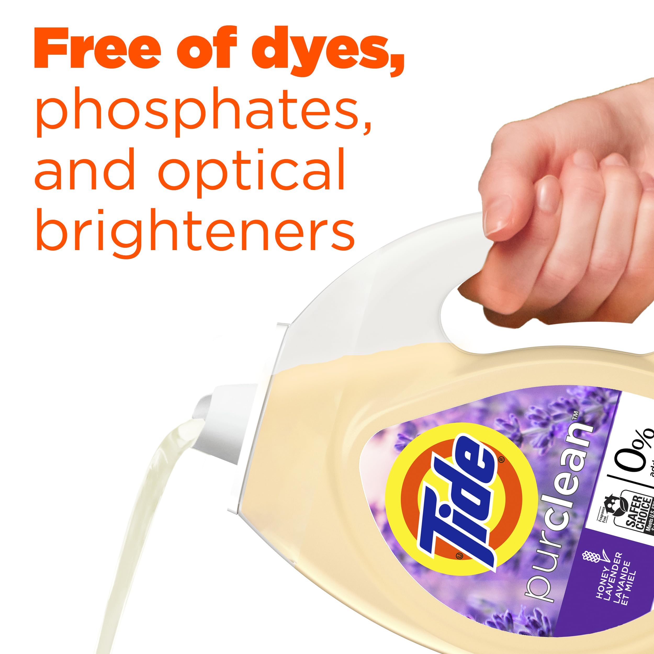 Foto 5 pulgar | Detergente Para Ropa Tide Purclean Honey Lavender, 1,86 L, 48 Cargas - Venta Internacional.