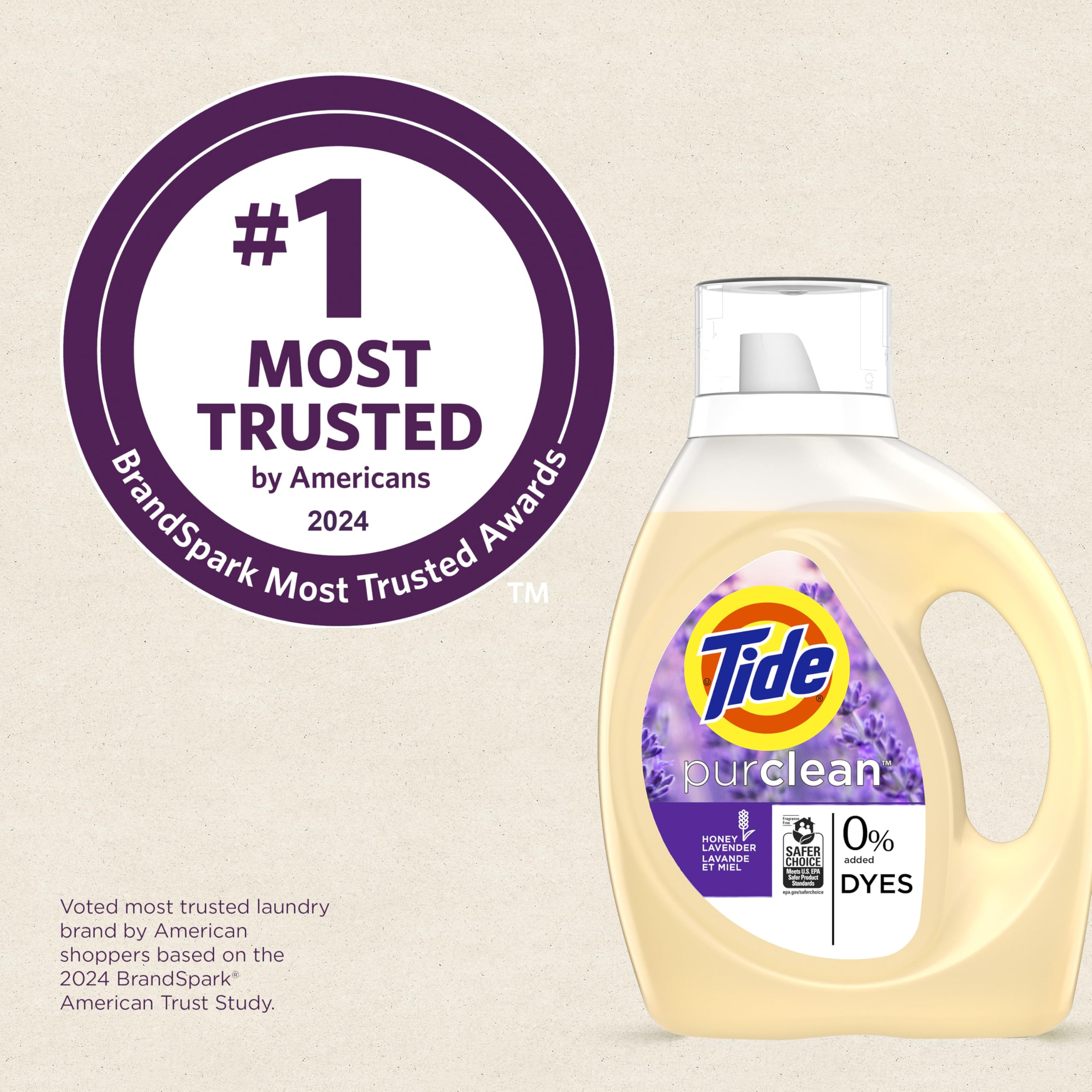 Foto 6 pulgar | Detergente Para Ropa Tide Purclean Honey Lavender, 1,86 L, 48 Cargas - Venta Internacional.