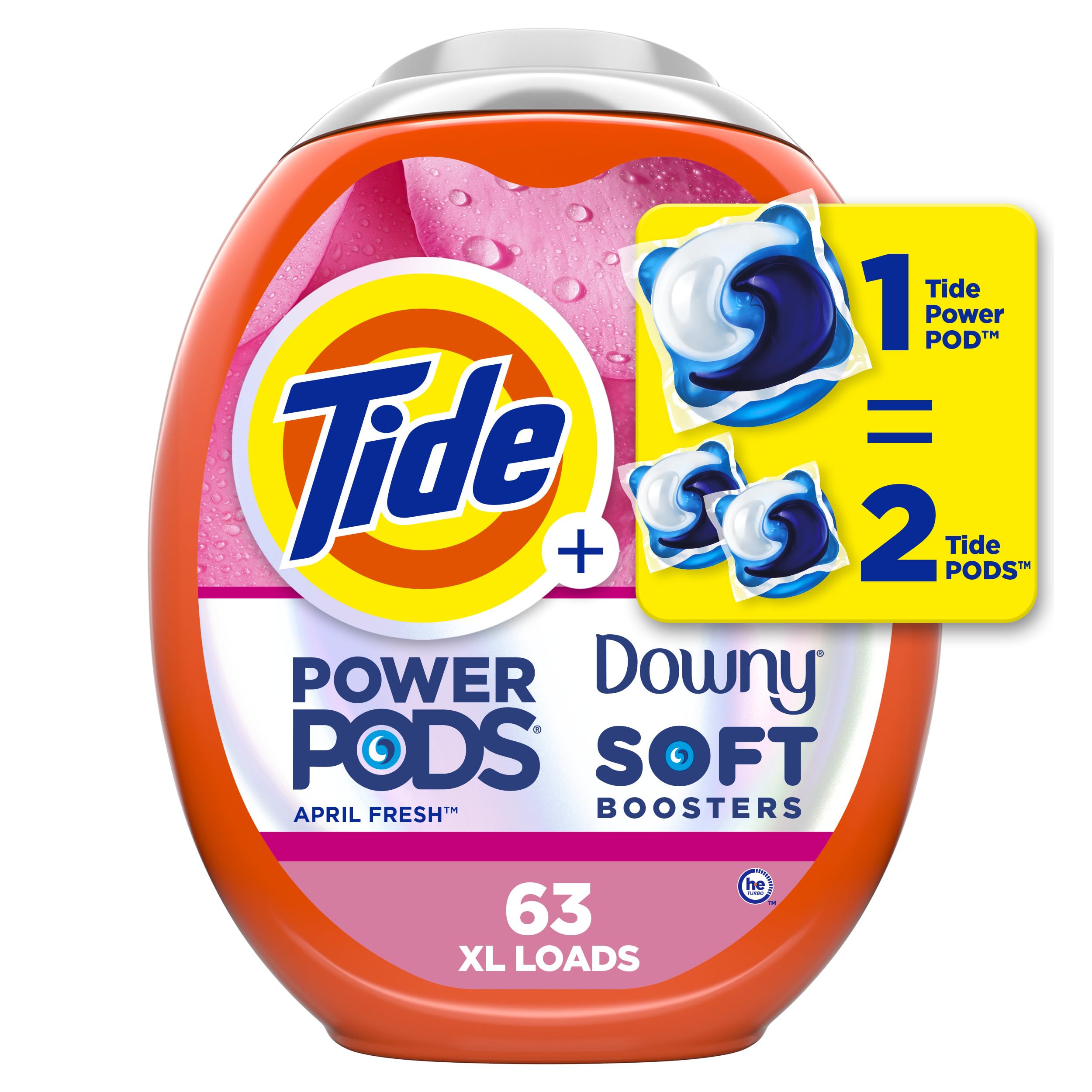 Foto 2 pulgar | Detergente En Cápsulas Tide Power Pods 2 En 1 Con Downy 63 Unidades - Venta Internacional.