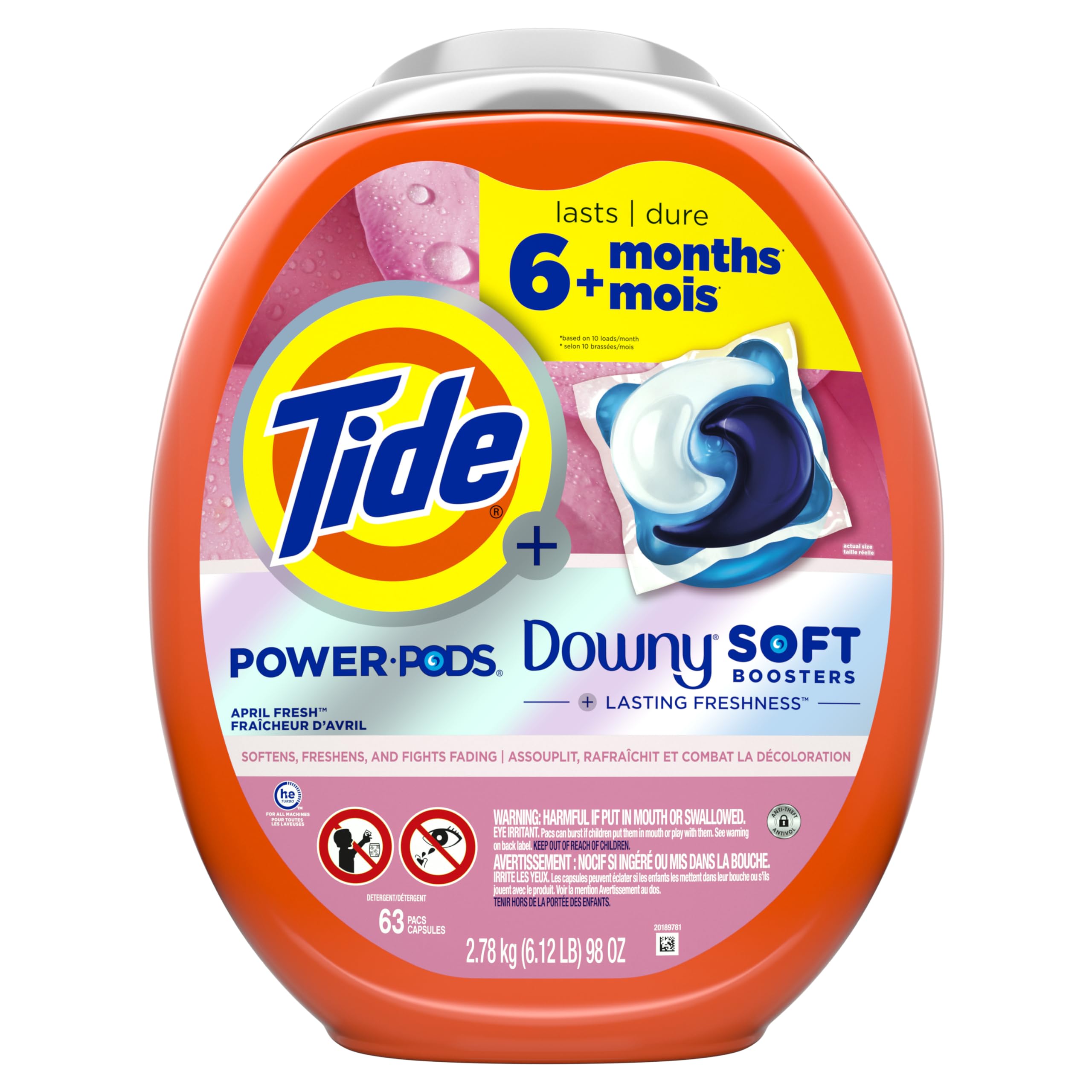 Foto 3 pulgar | Detergente En Cápsulas Tide Power Pods 2 En 1 Con Downy 63 Unidades - Venta Internacional.