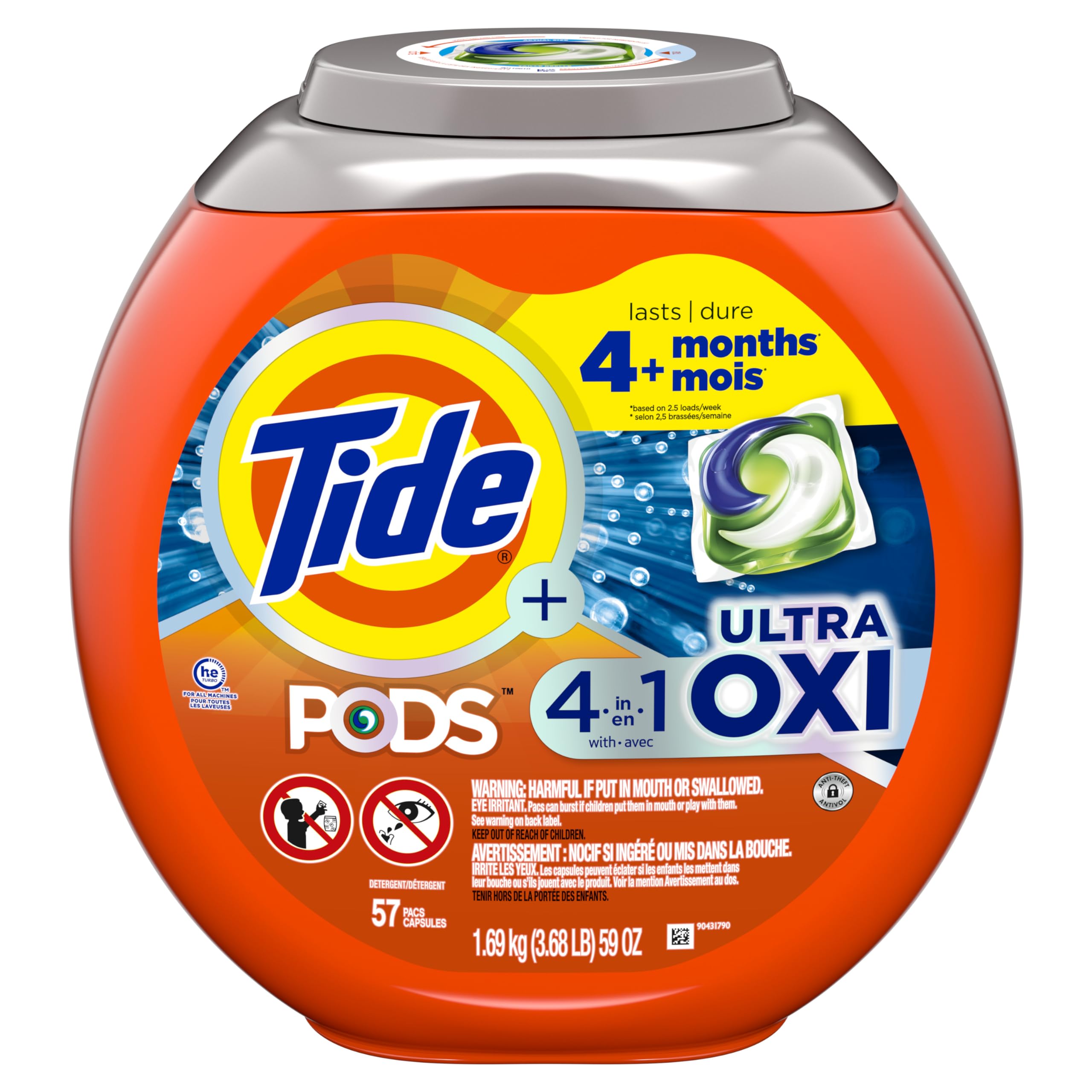 Foto 2 pulgar | Detergente Para Ropa Tide Pods Liquid 4 En 1 Ultra Oxi 57 Pacs - Venta Internacional.