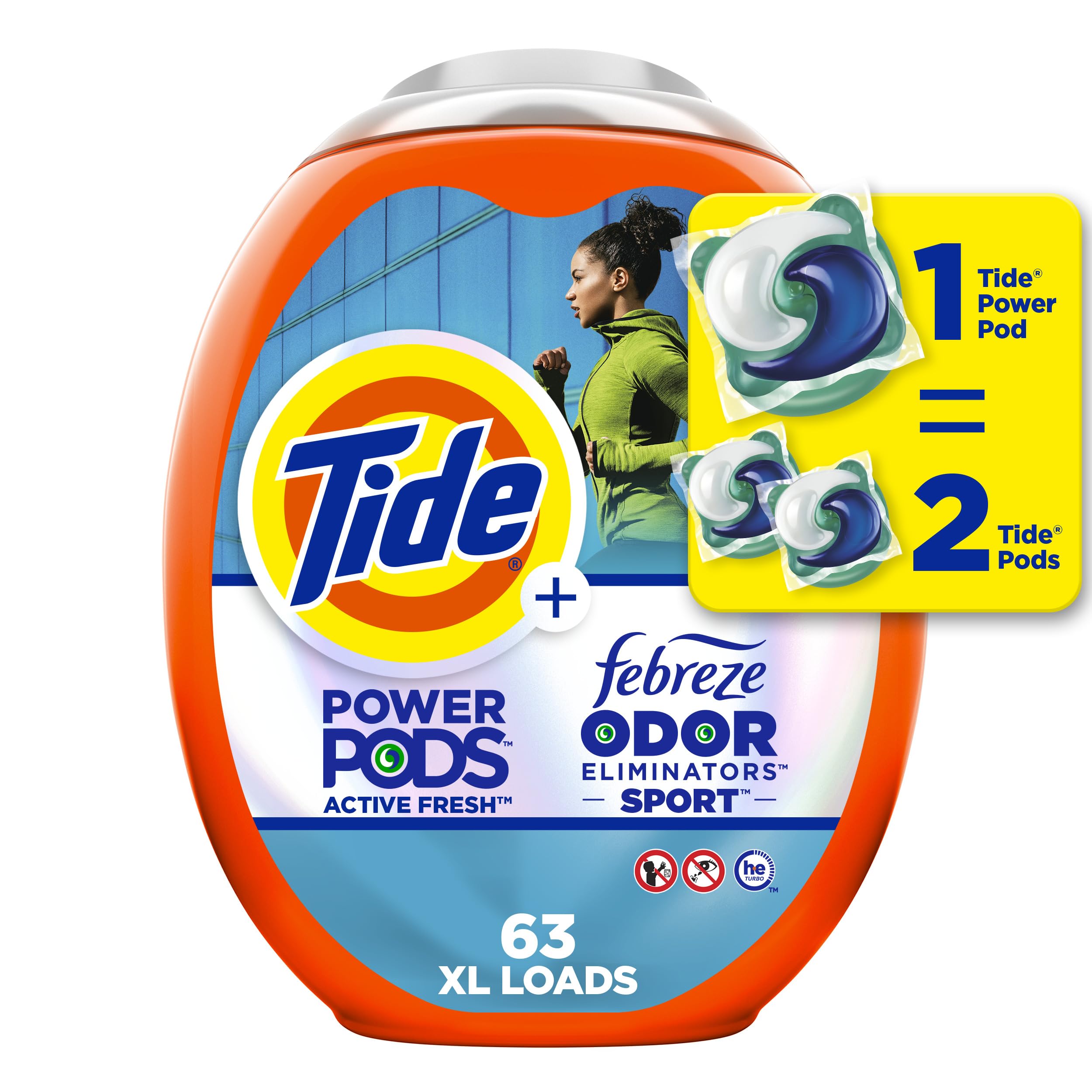 Foto 2 pulgar | Detergente Para Ropa Tide Power Pods Con Febreze Sport 63 Pacs - Venta Internacional.