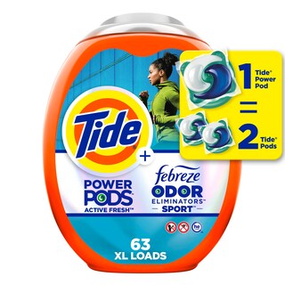 Foto 1 | Detergente Para Ropa Tide Power Pods Con Febreze Sport 63 Pacs - Venta Internacional.