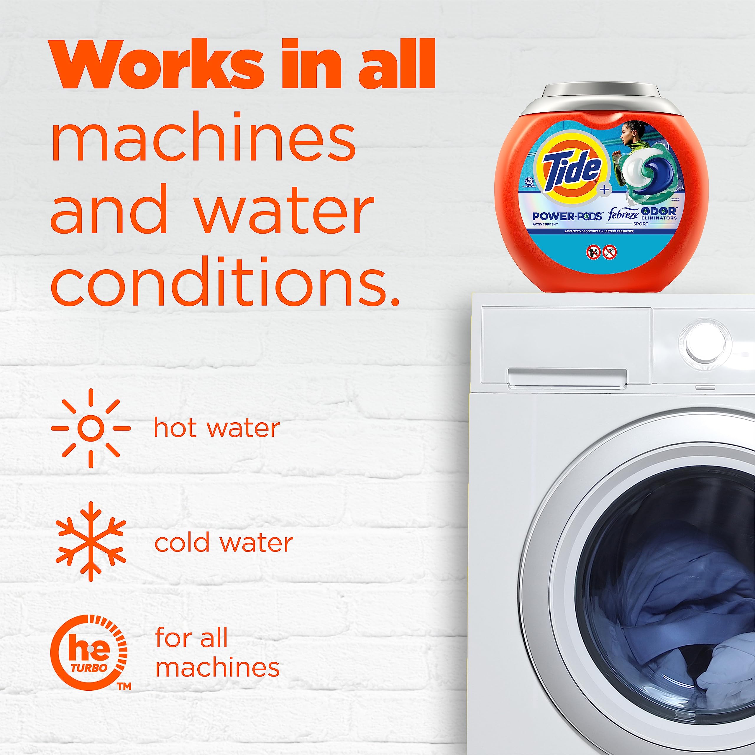 Foto 7 pulgar | Detergente Para Ropa Tide Power Pods Con Febreze Sport 63 Pacs - Venta Internacional.