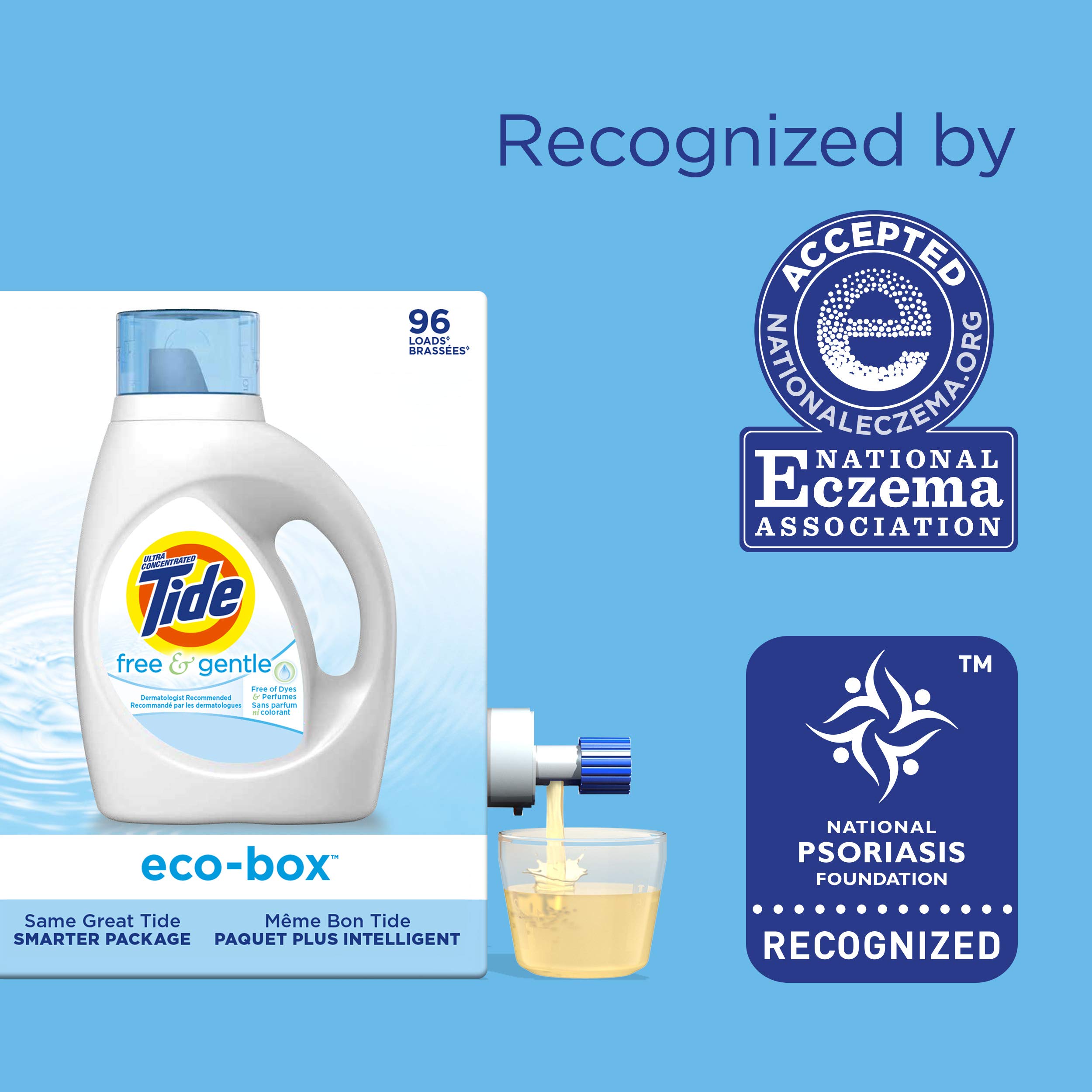 Foto 4 pulgar | Detergente Para Ropa Tide Free And Gentle Eco-box, 2.72 L, 96 Cargas - Venta Internacional.
