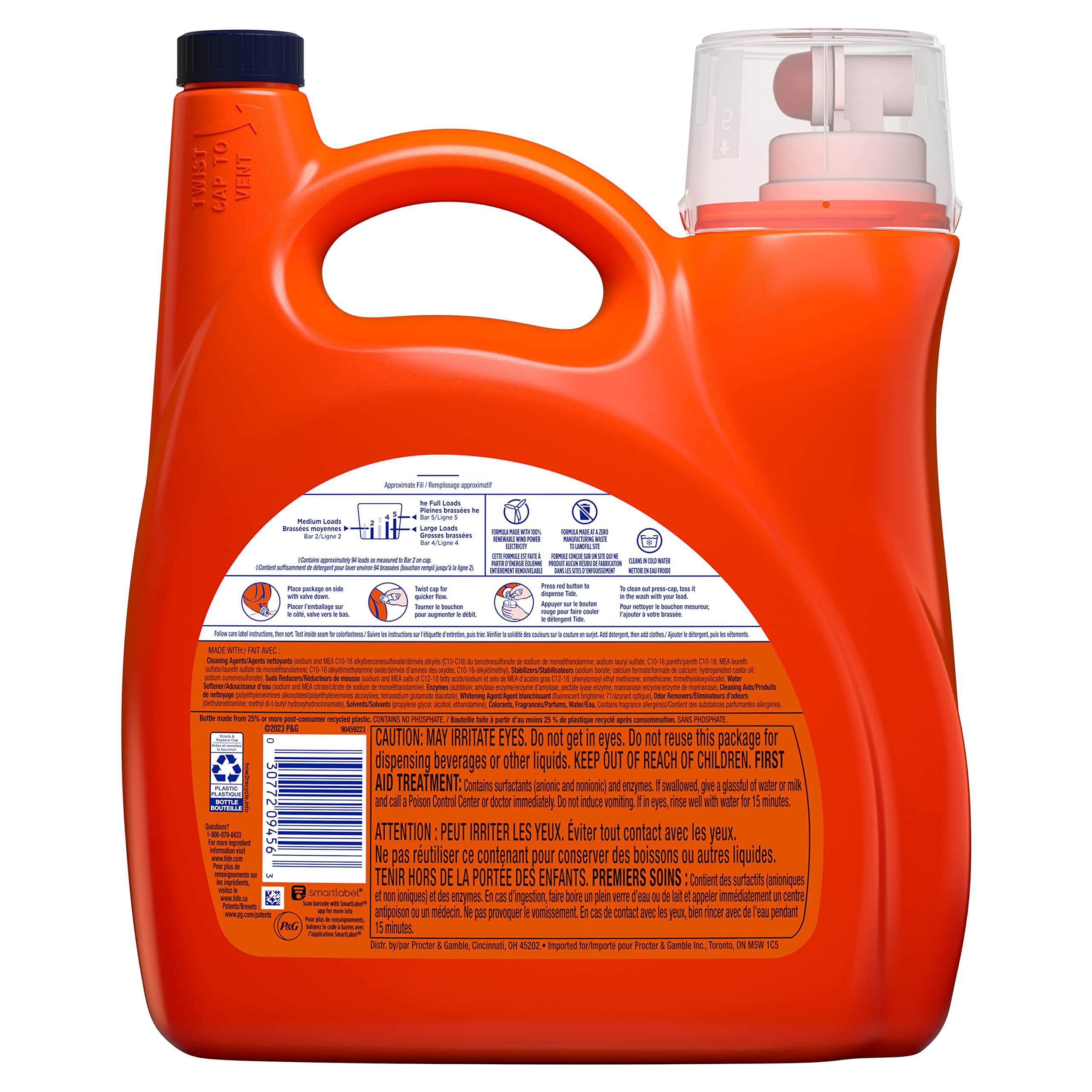 Foto 3 pulgar | Detergente Para Ropa Tide Ultra Oxi Con Eliminadores De Olores, 3.9 L, 94 Cargas - Venta Internacional.