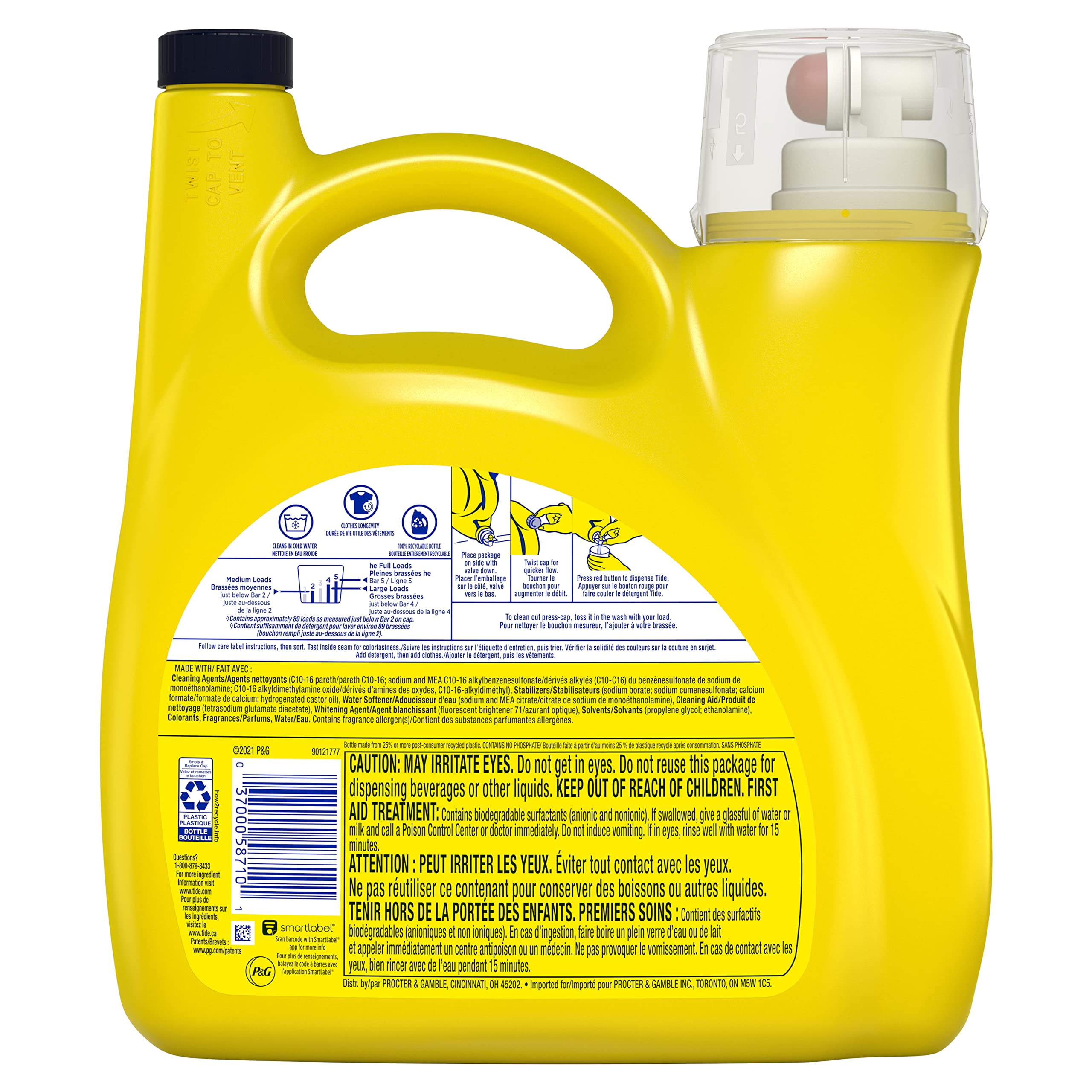 Foto 5 pulgar | Detergente Para Ropa Tide Simply Berry Blossom, 89 Cargas, 3,78 Litros - Venta Internacional.