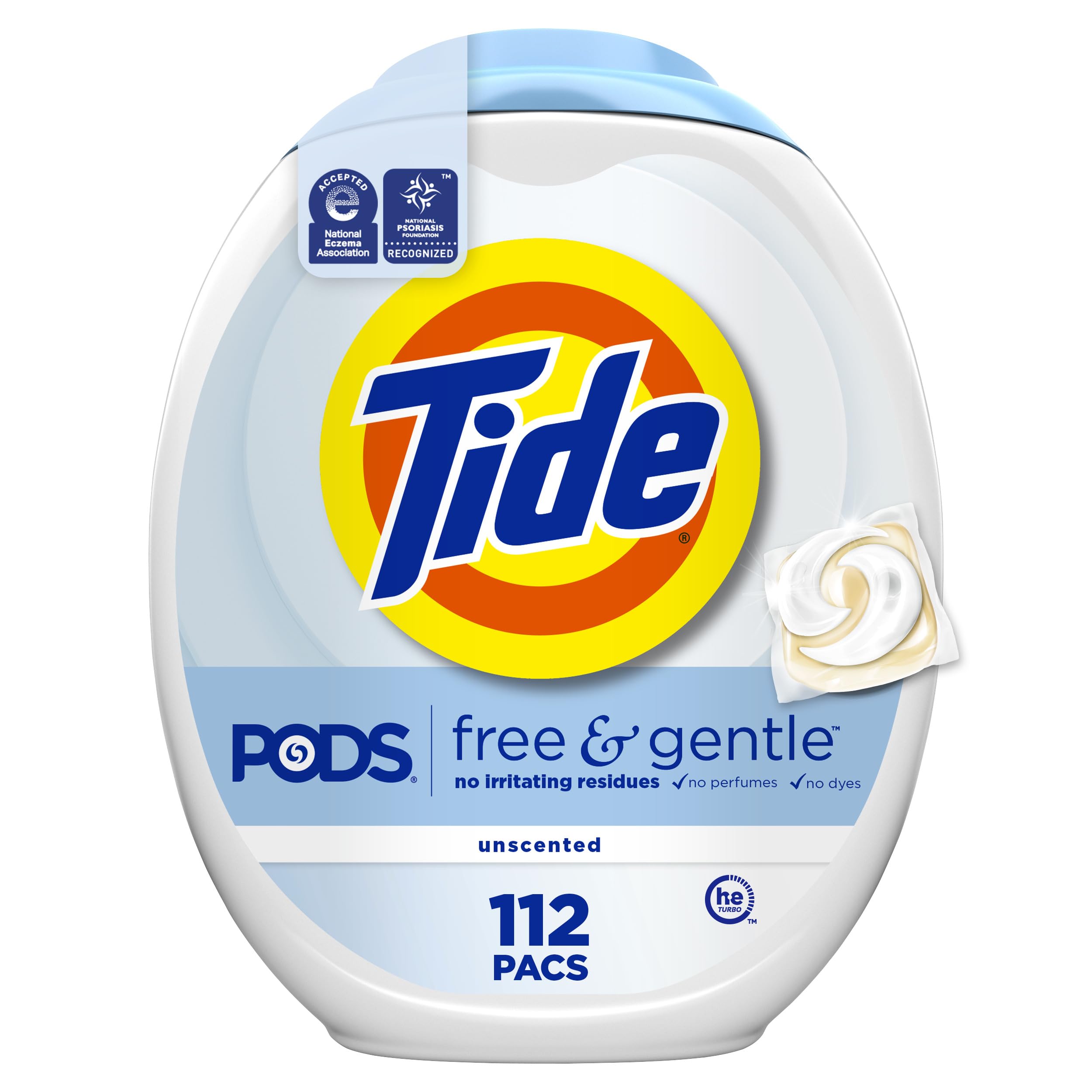 Detergente Para Ropa Tide Pods Free & Gentle, 112 Paquetes - Venta Internacional. $1,070