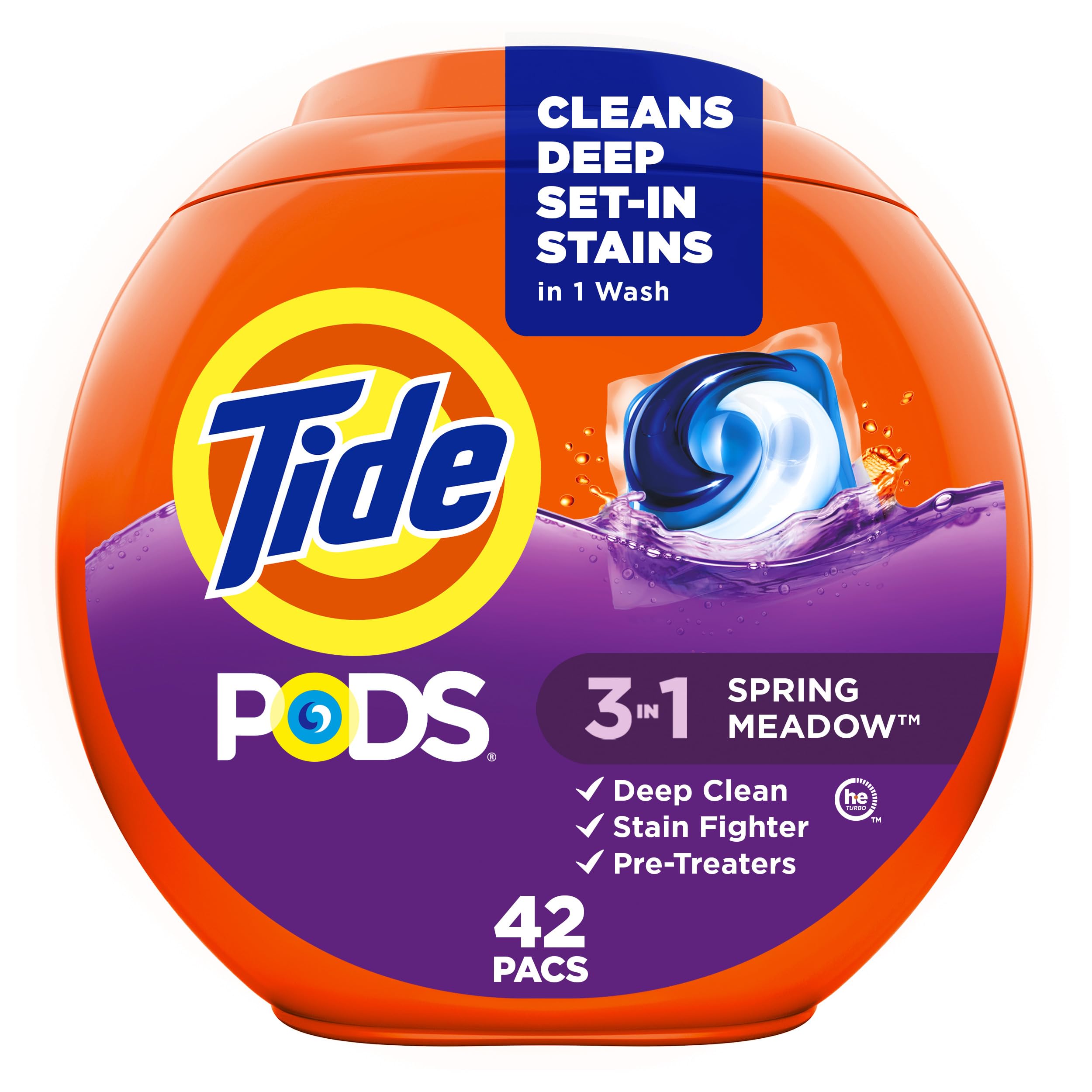 Foto 2 pulgar | Detergente Para Ropa Tide Pods Soap Pacs, 42 Unidades Spring Meadow - Venta Internacional.