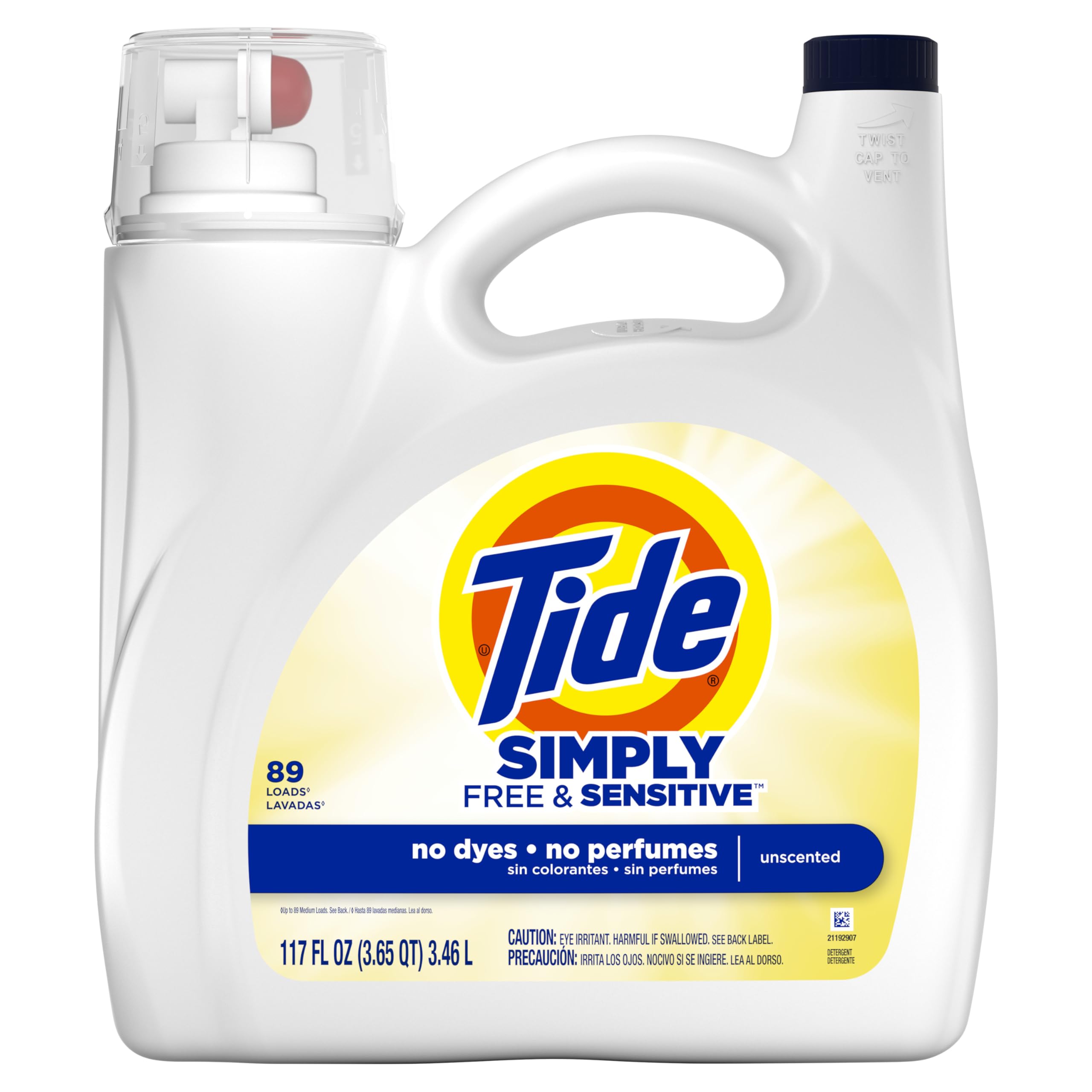 Foto 7 pulgar | Detergente Para Ropa Tide Simply Free & Sensitive, 2,75 L, 89 Cargas - Venta Internacional.