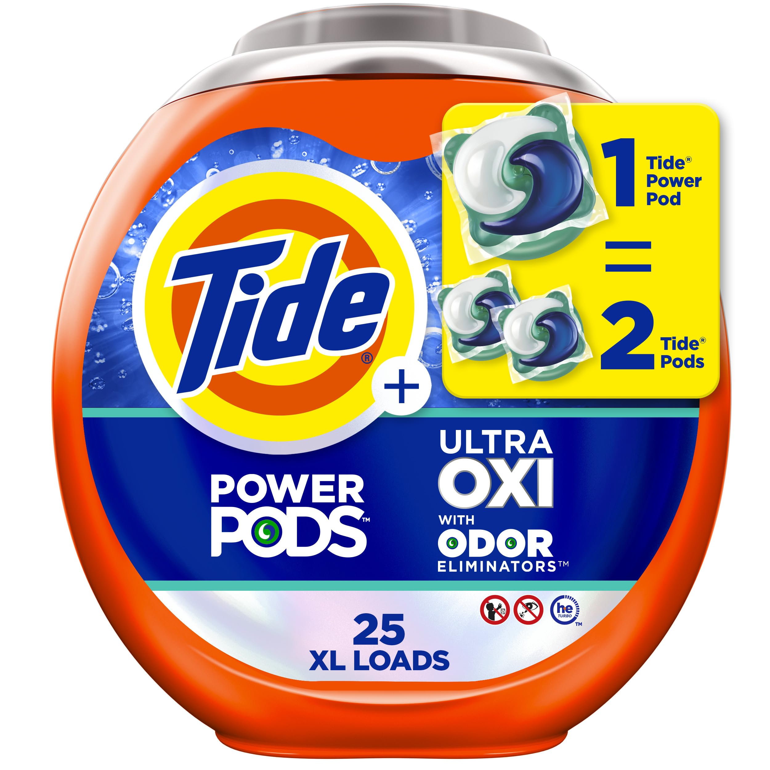 Detergente Para Ropa Tide Ultra Oxi Power Pods, 25 Paquetes - Venta Internacional. $646