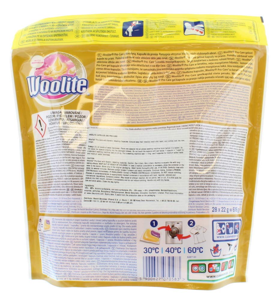 Foto 2 | Cápsulas De Lavado Woolite Pro Care 28's - Venta Internacional.