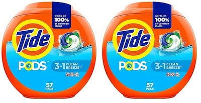 Foto 1 | Detergente Para Ropa Tide Pods Clean Breeze 57 Paquetes X2 1,36 L - Venta Internacional.