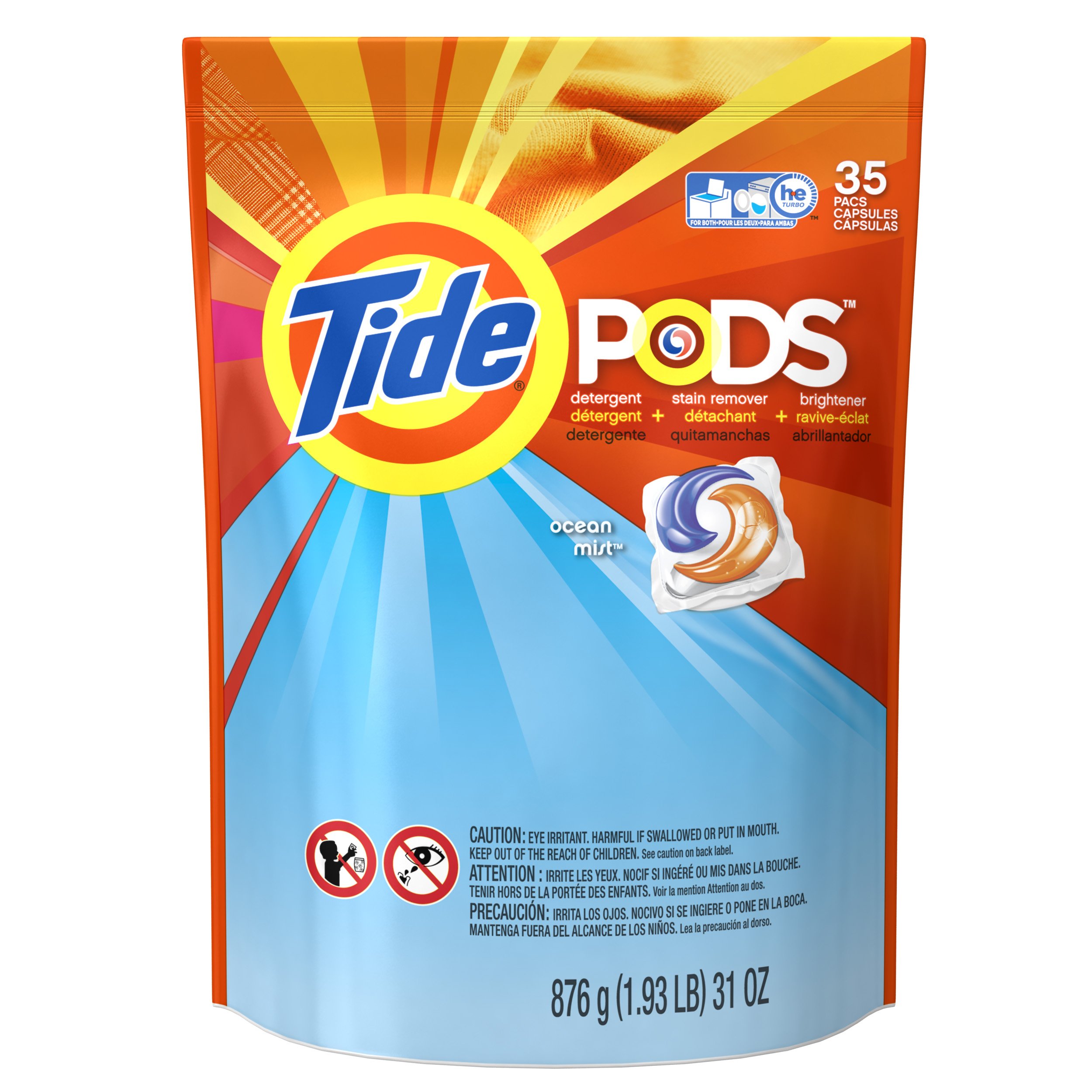 Foto 2 pulgar | Detergente Para Ropa Tide Pods Ocean Mist Scent, 35 Paquetes - Venta Internacional.