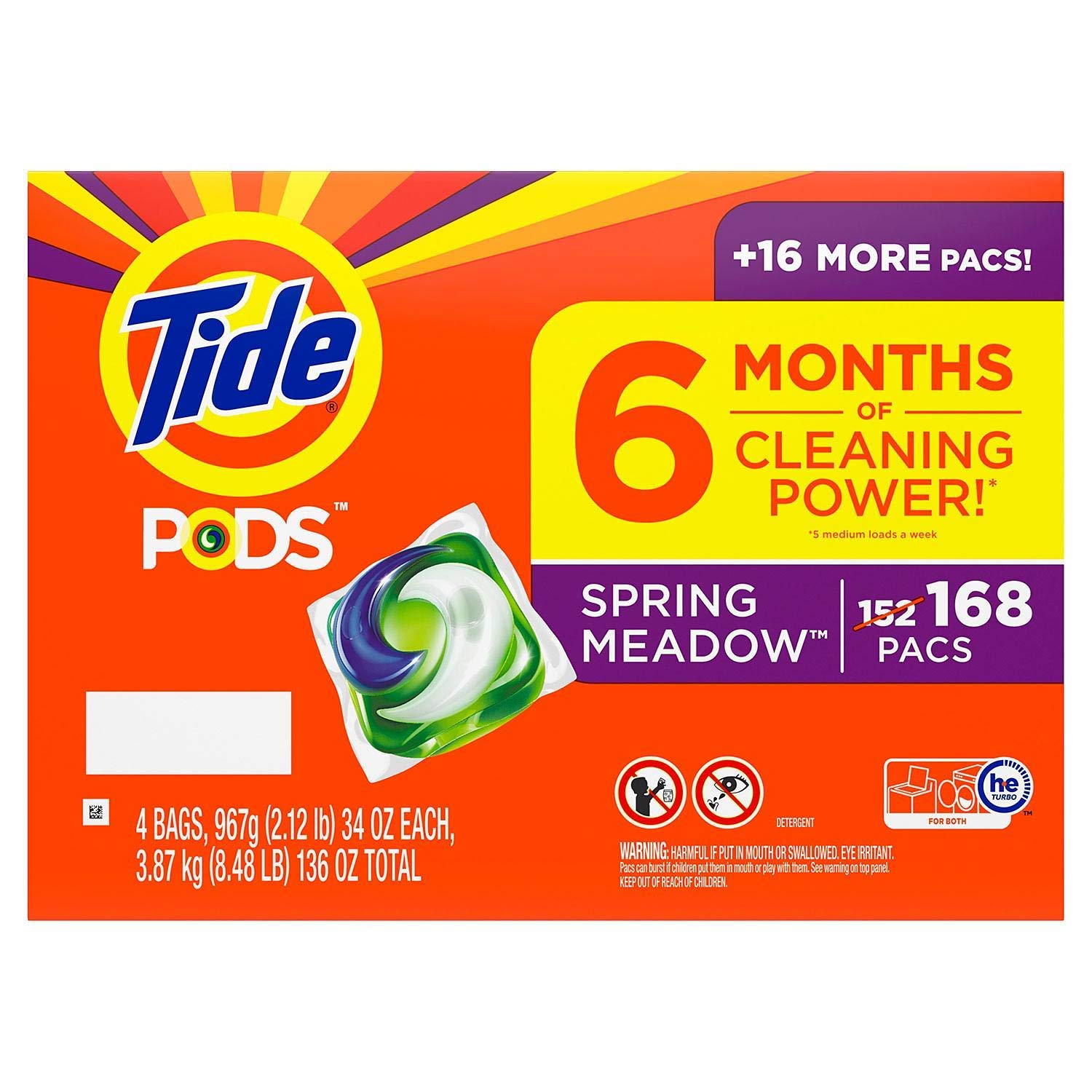 Foto 2 pulgar | Detergente Para Ropa Tide Pods Spring Meadow Scent, 168 Paquetes - Venta Internacional.
